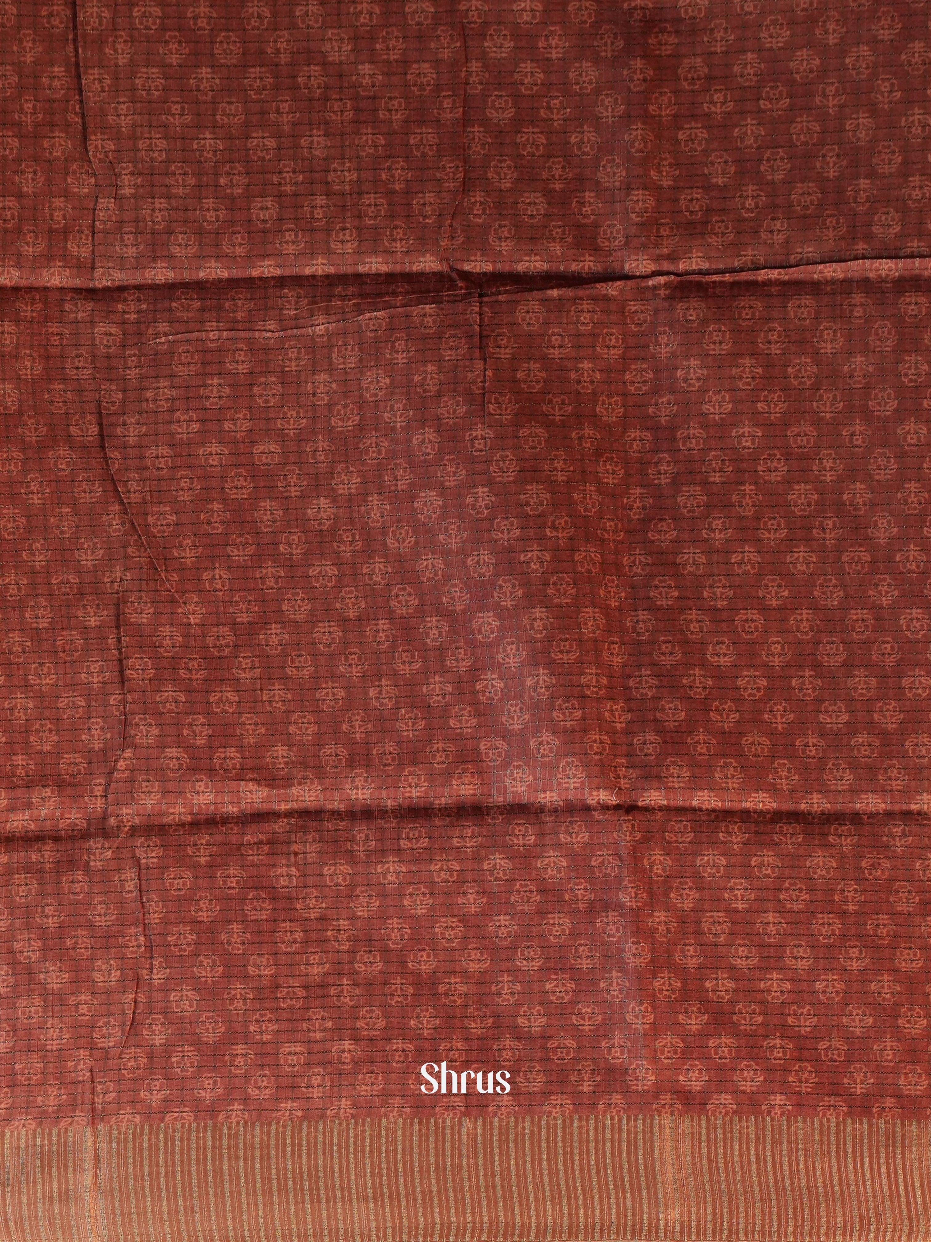 Peach & Brown- Semi Tussar Saree - Shop on Shrus.com