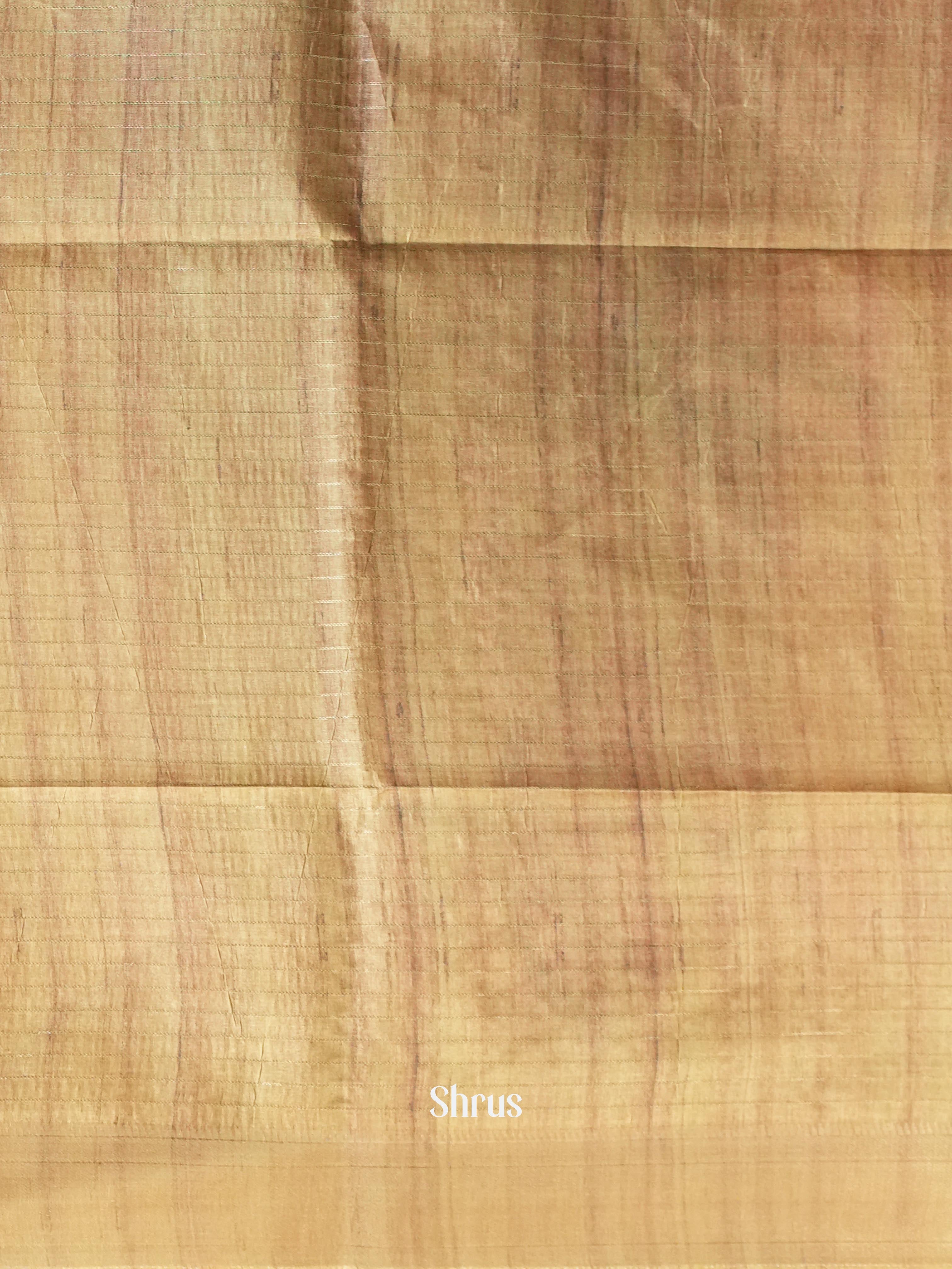 Cream & Beige - Semi Tussar Saree - Shop on Shrus.com