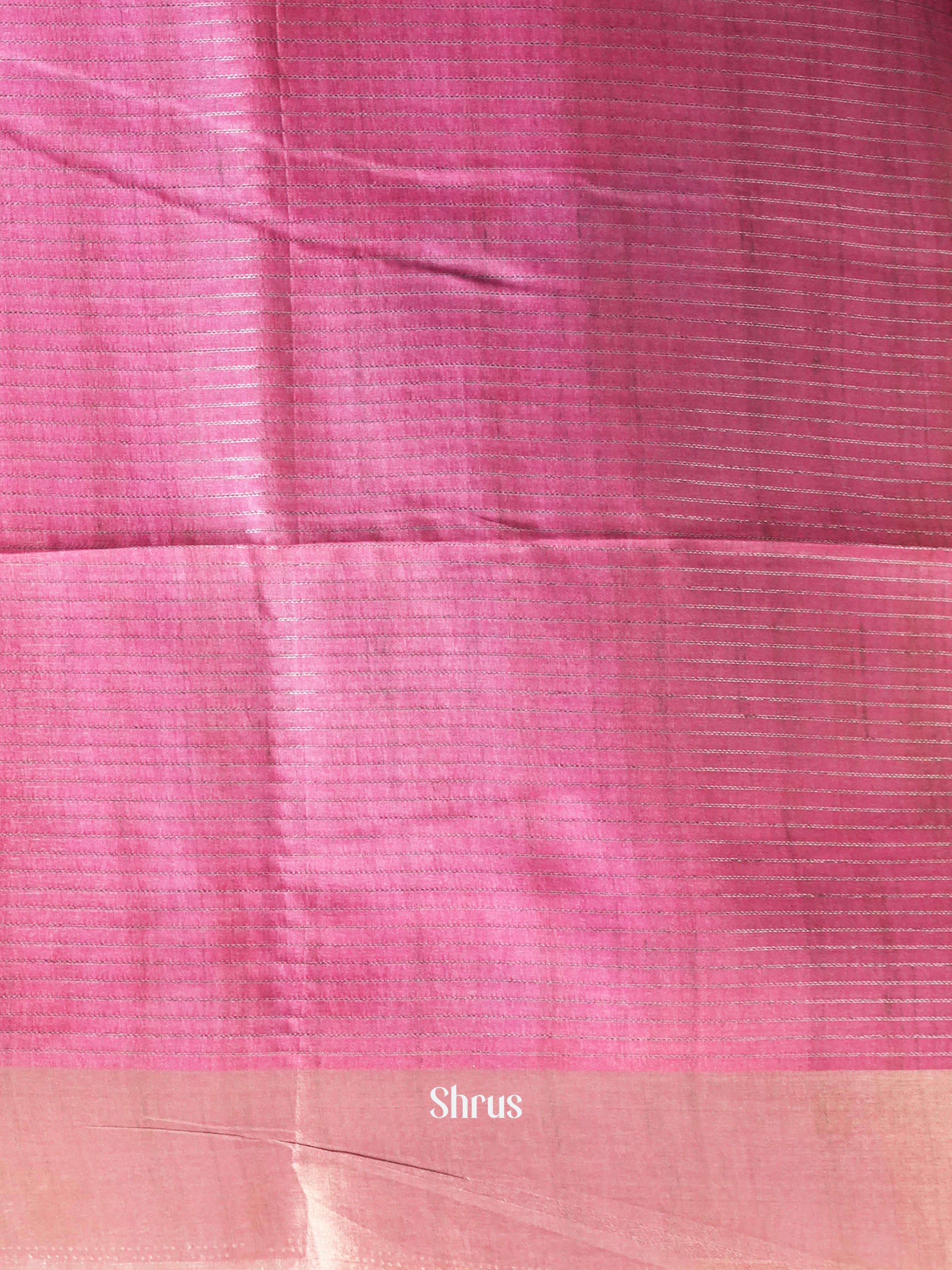 Green & Pink - Semi Tussar Saree - Shop on Shrus.com