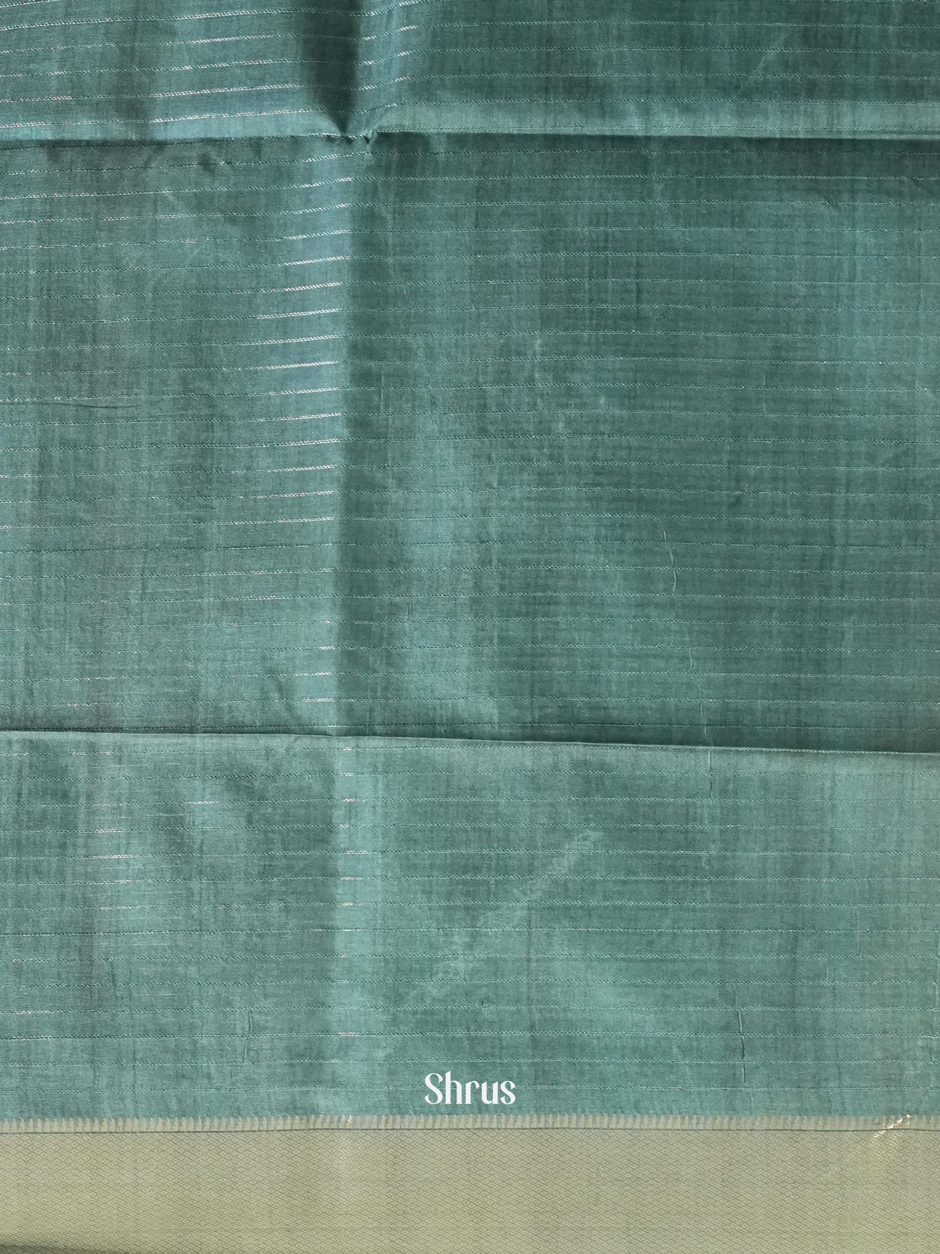 Lite & Dark Green - Semi Tussar Saree - Shop on Shrus.com