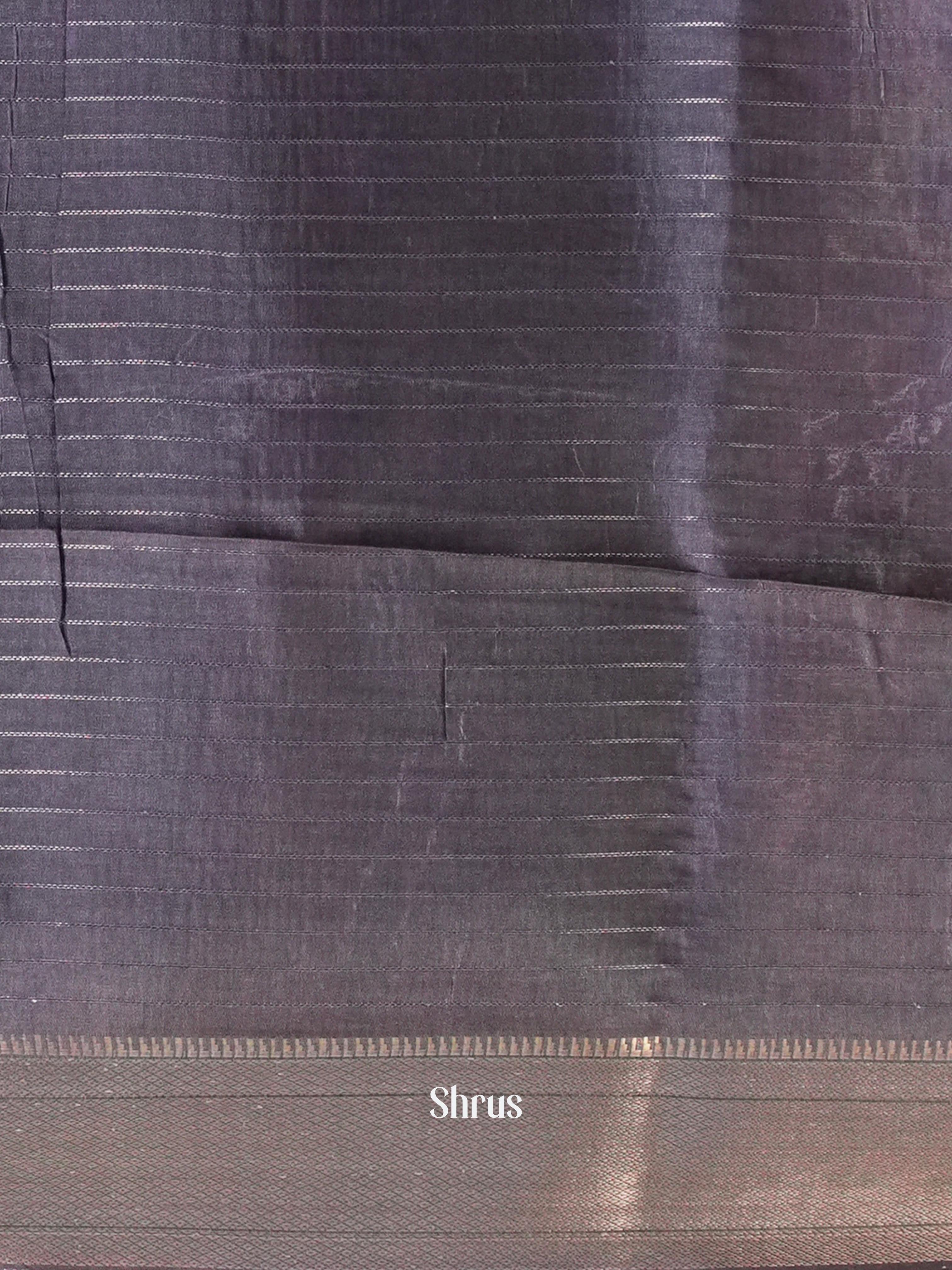 Purple & Grey - Semi Tussar Saree - Shop on Shrus.com