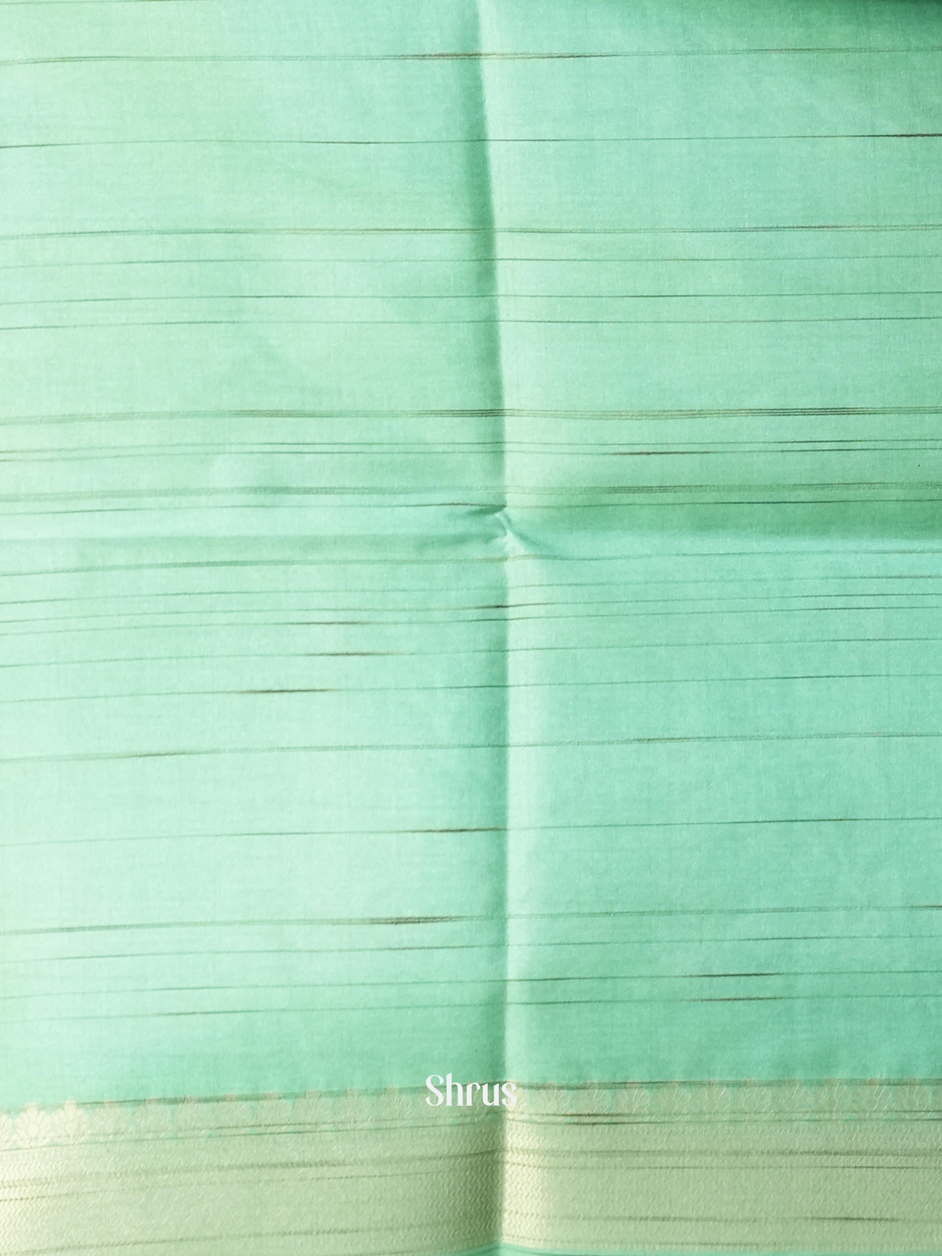 Teal & Cream - Semi Tussar Saree - Shop on Shrus.com