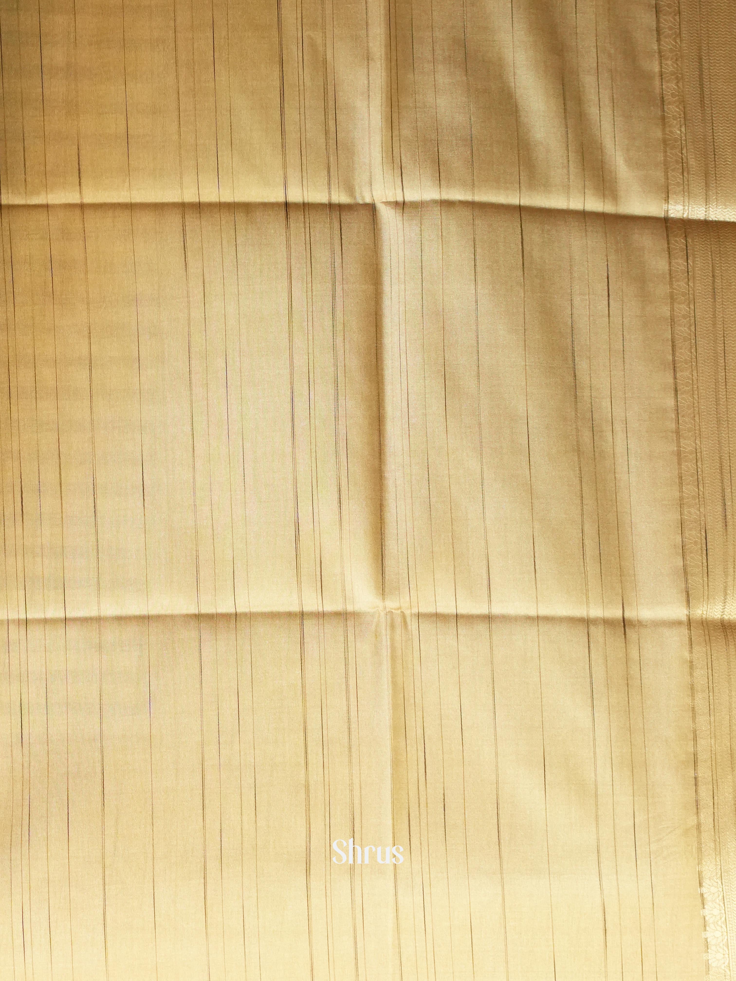 Green & Gold - Semi Tussar Saree - Shop on Shrus.com