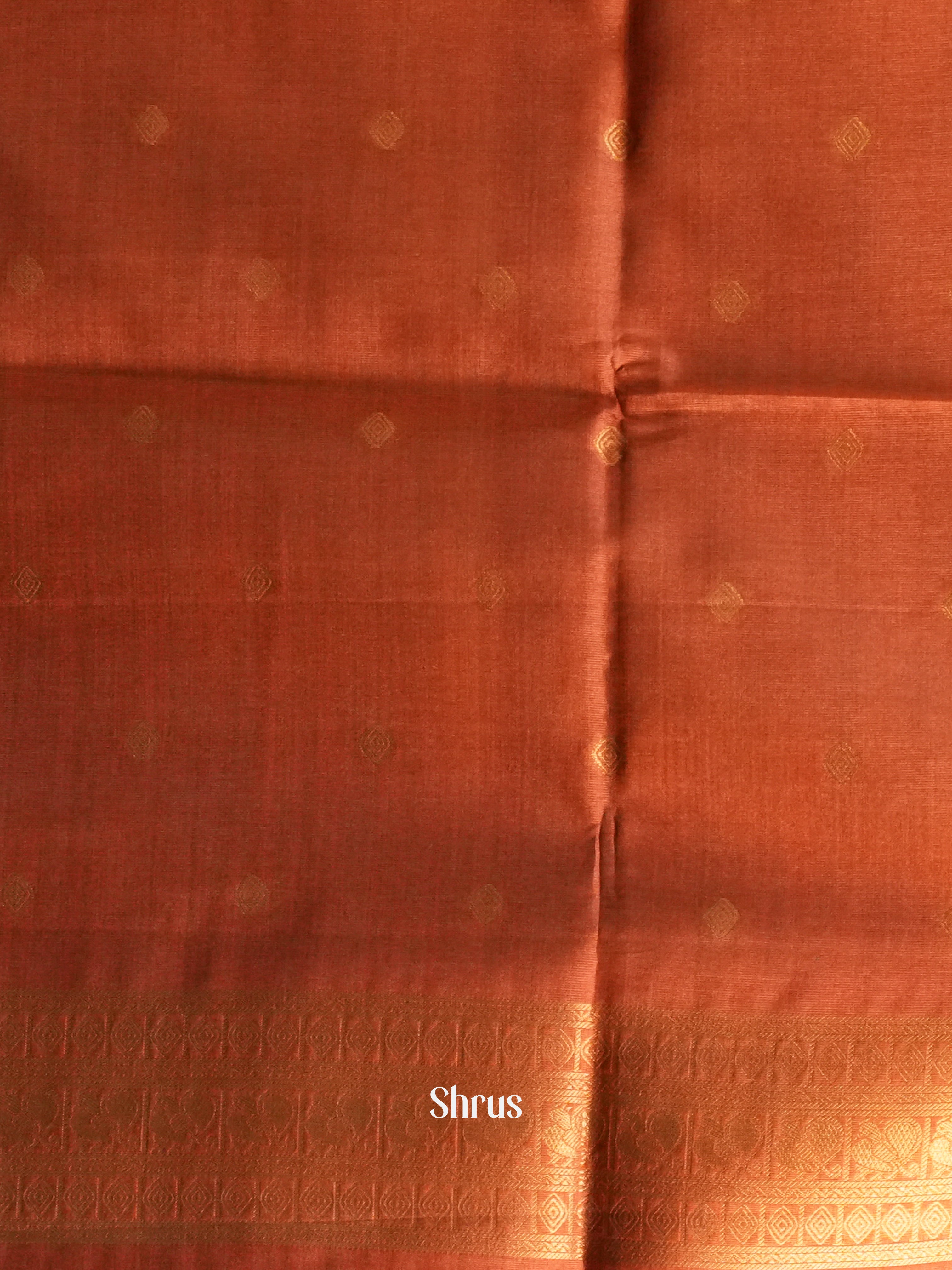 Cream & Brick - Semi Tussar Saree - Shop on Shrus.com