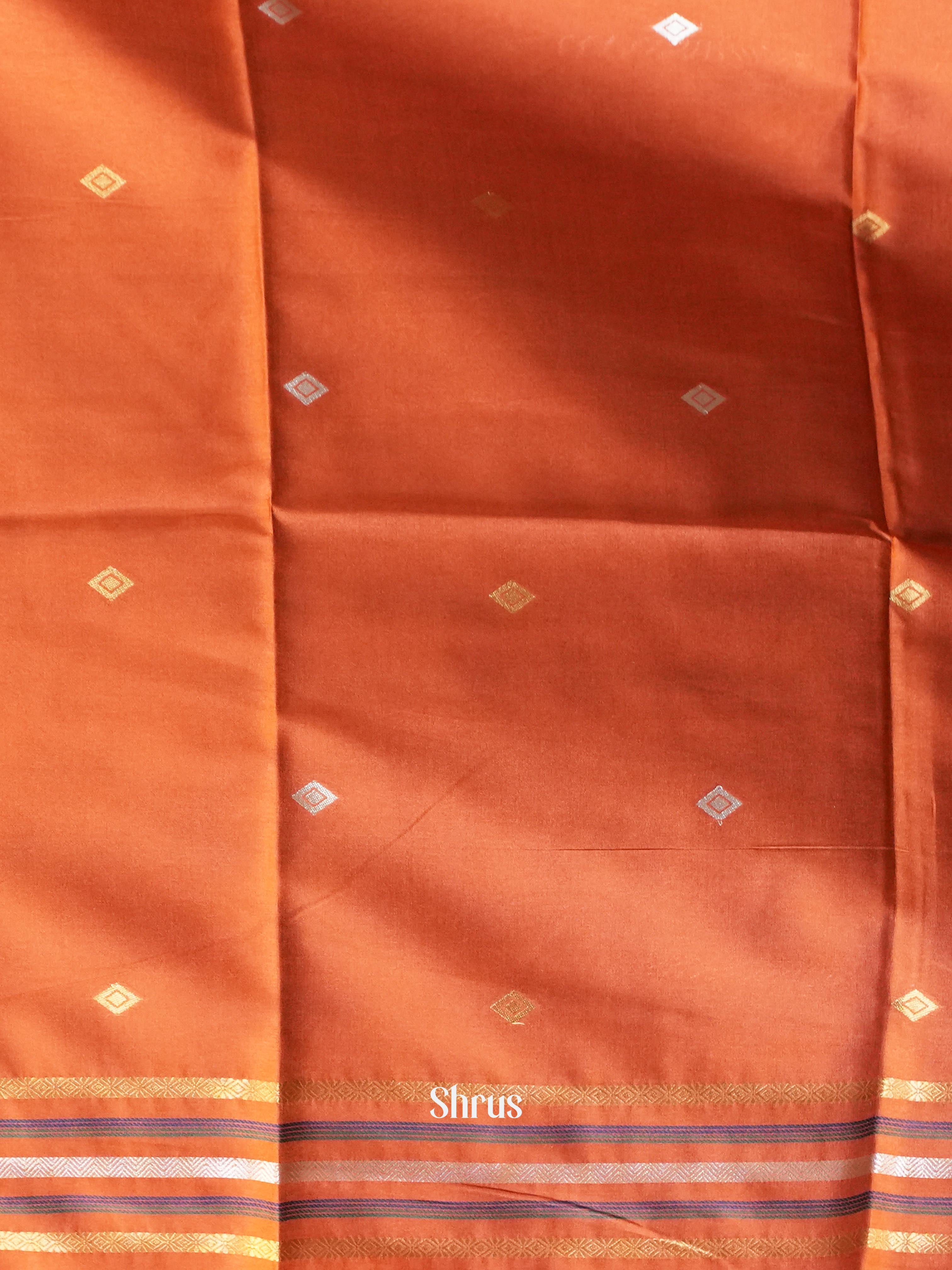 Brick - Semi Tussar Saree - Shop on Shrus.com