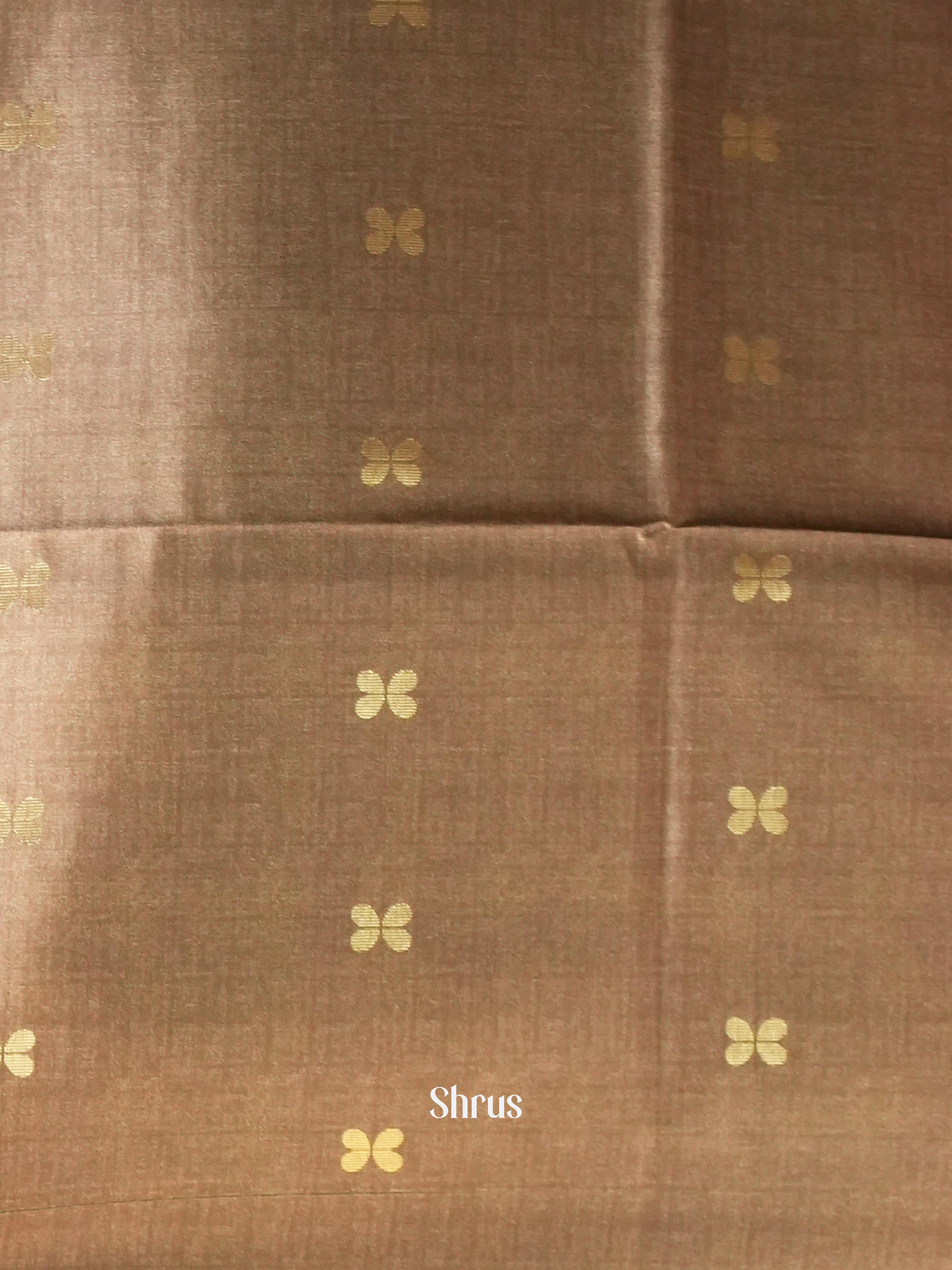 Pink & Brown - Semi Tussar Saree - Shop on Shrus.com