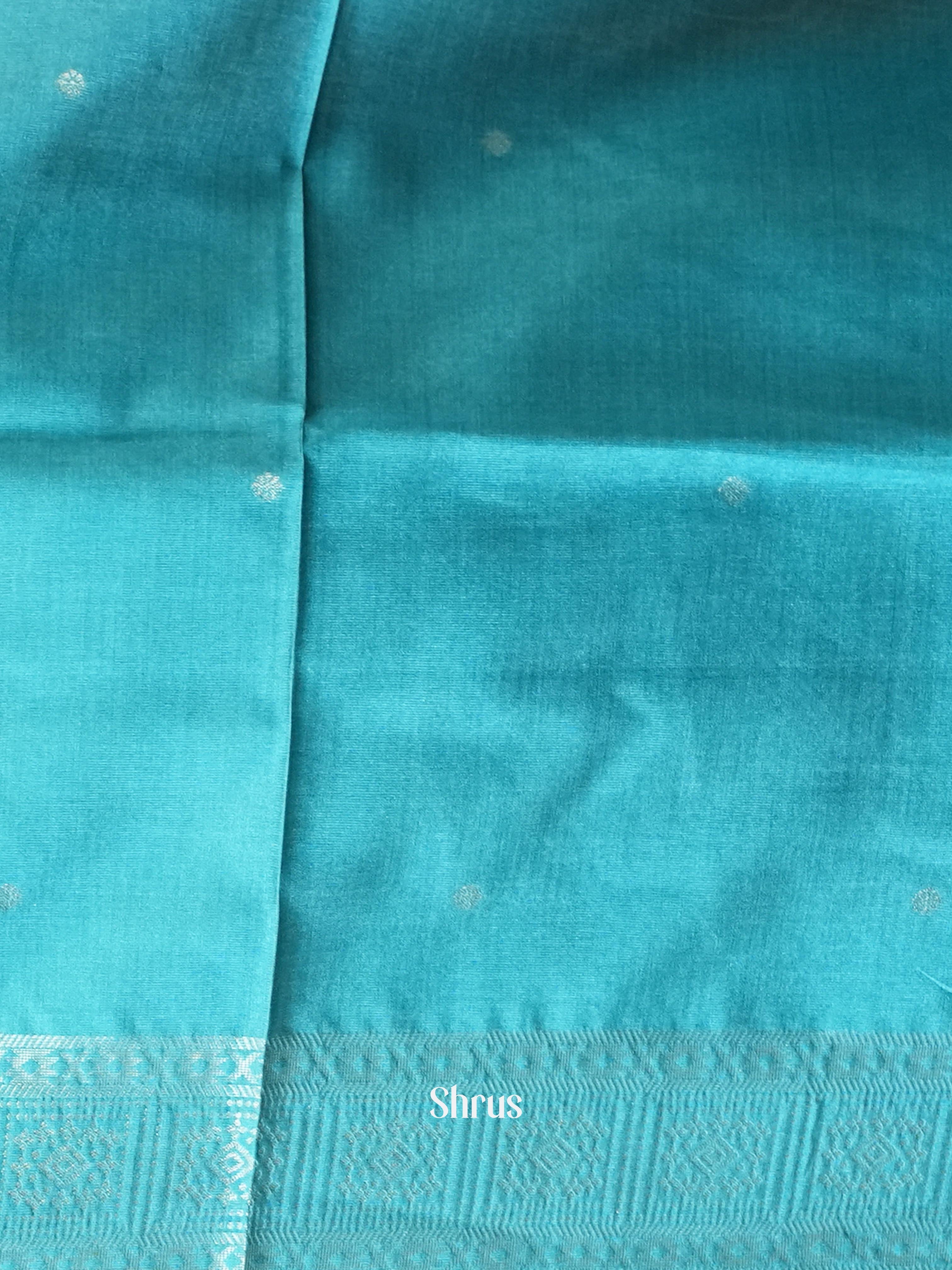 Brown & Teal - Semi Tussar Saree - Shop on Shrus.com