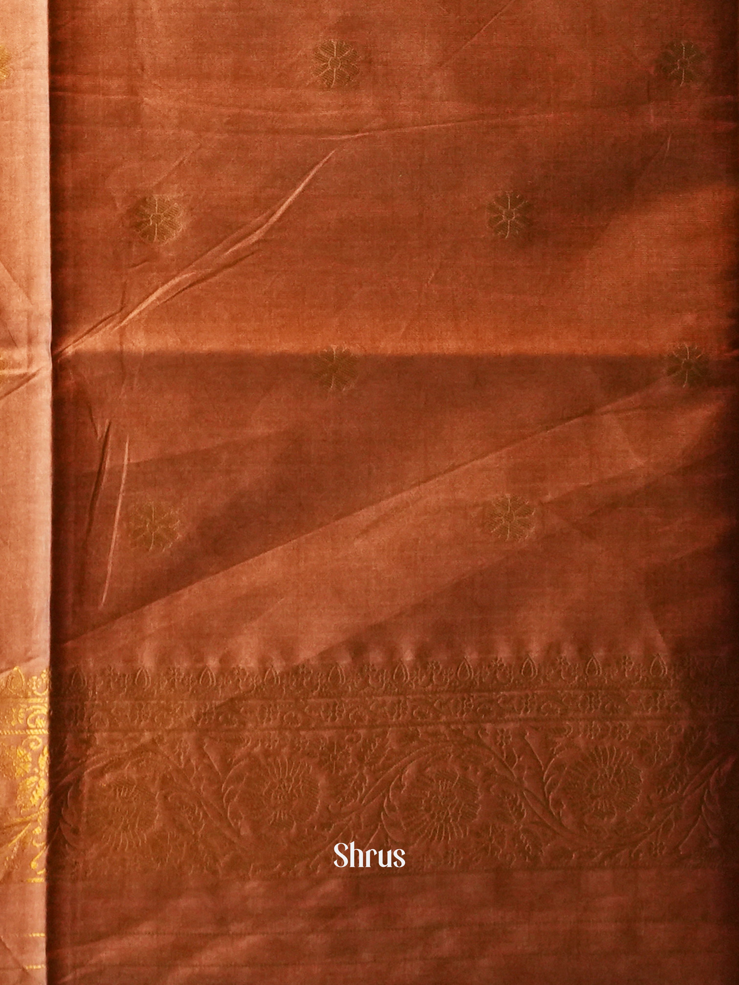 Grey & Brown - Semi Tussar Saree - Shop on Shrus.com