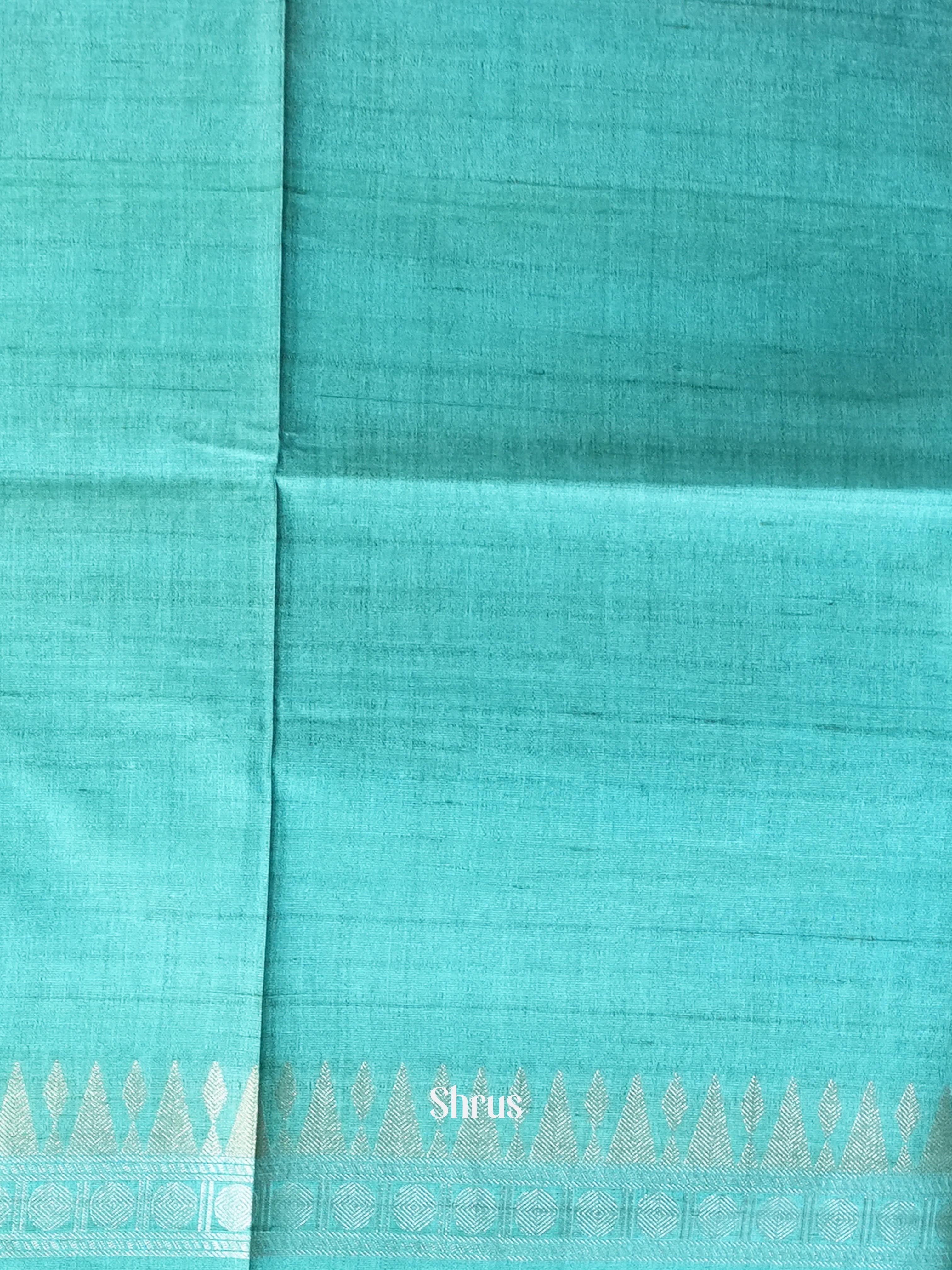 Orange & Blue - Semi Tussar Saree - Shop on Shrus.com