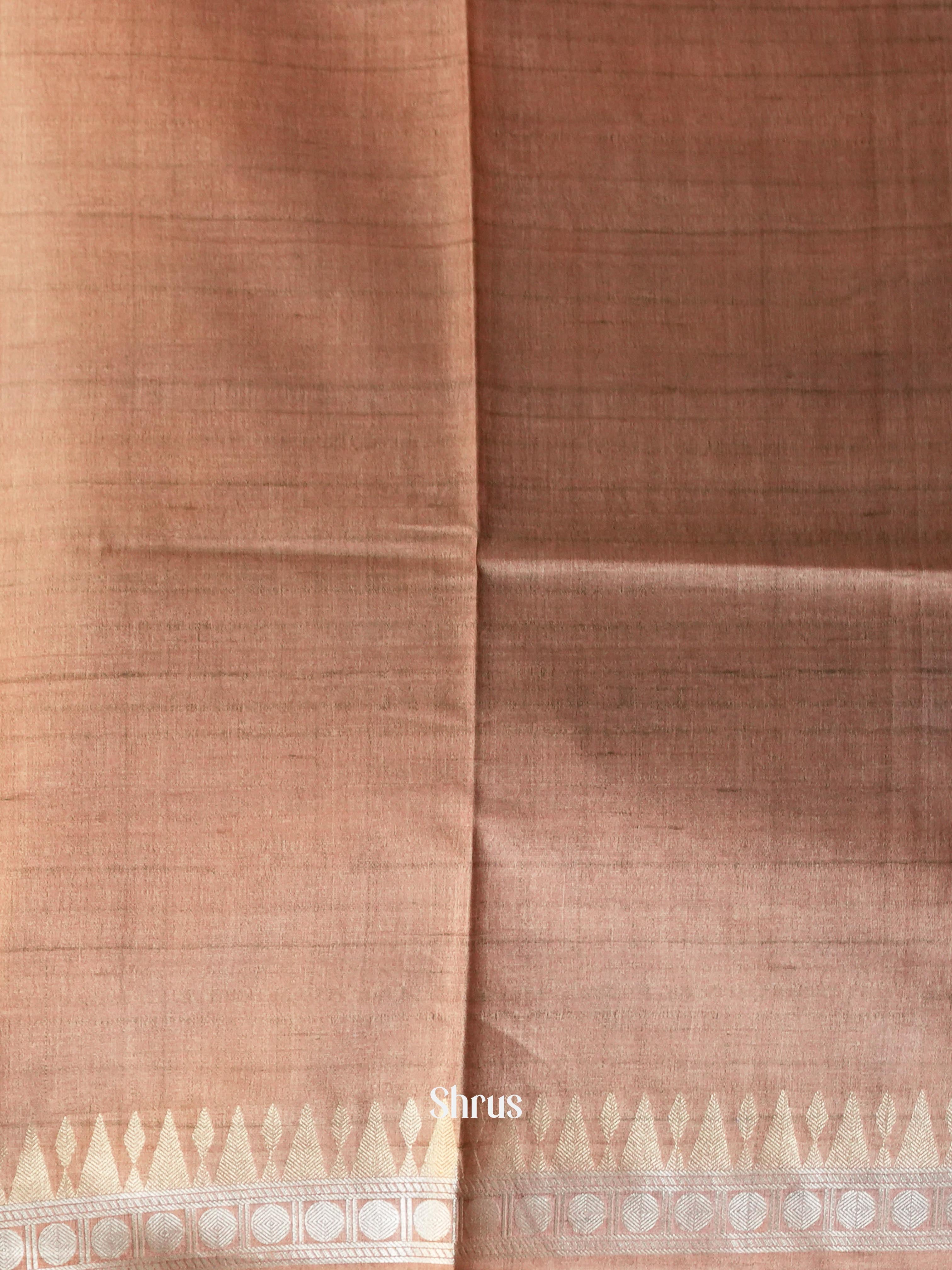 Brick & Brown - Semi Tussar Saree - Shop on Shrus.com