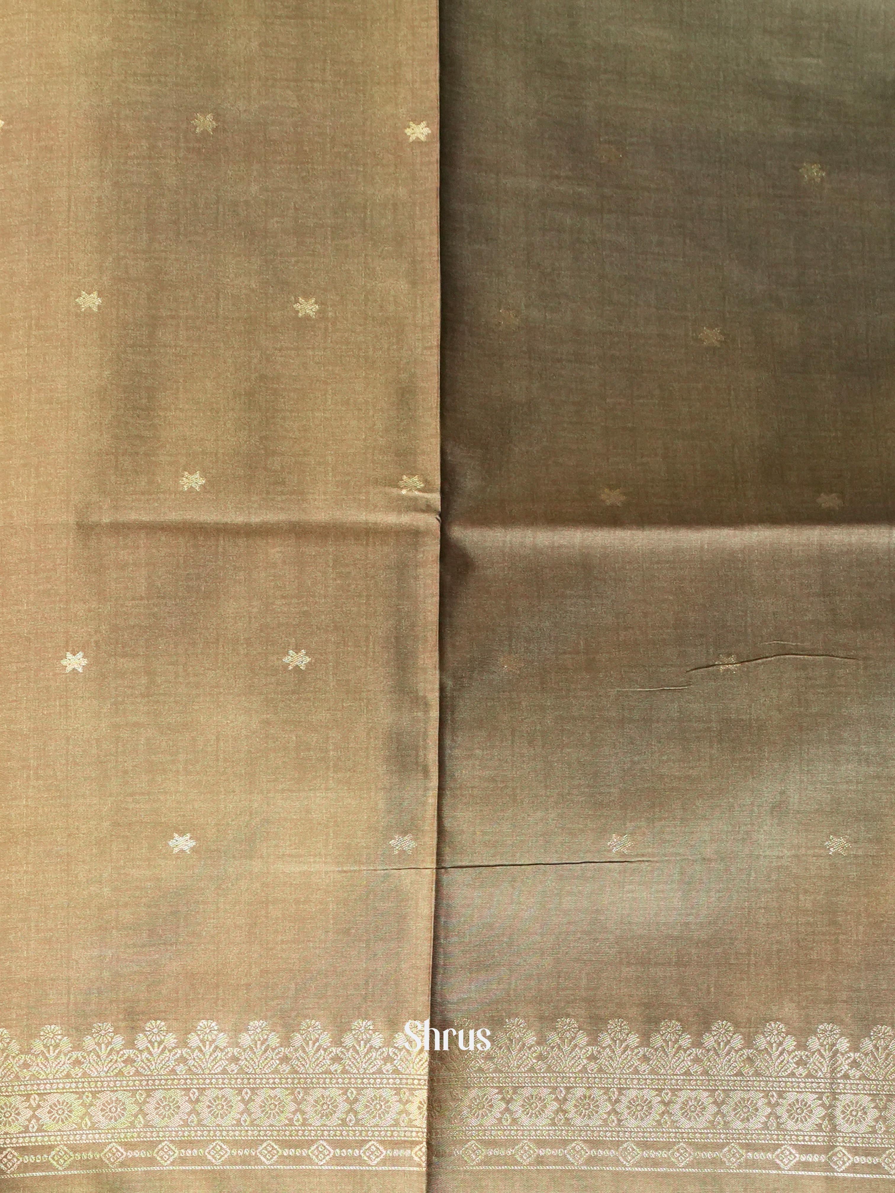 Blue & Gold - Semi Tussar Saree - Shop on Shrus.com