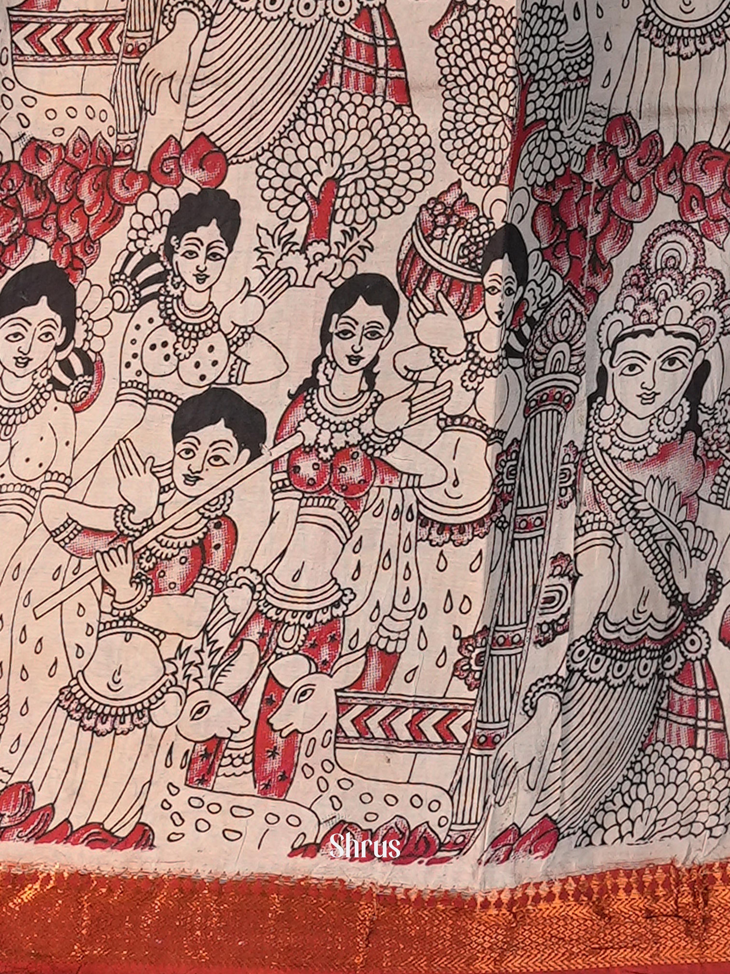 CIS06775 - chennur-kalamkari Saree - Shop on Shrus.com