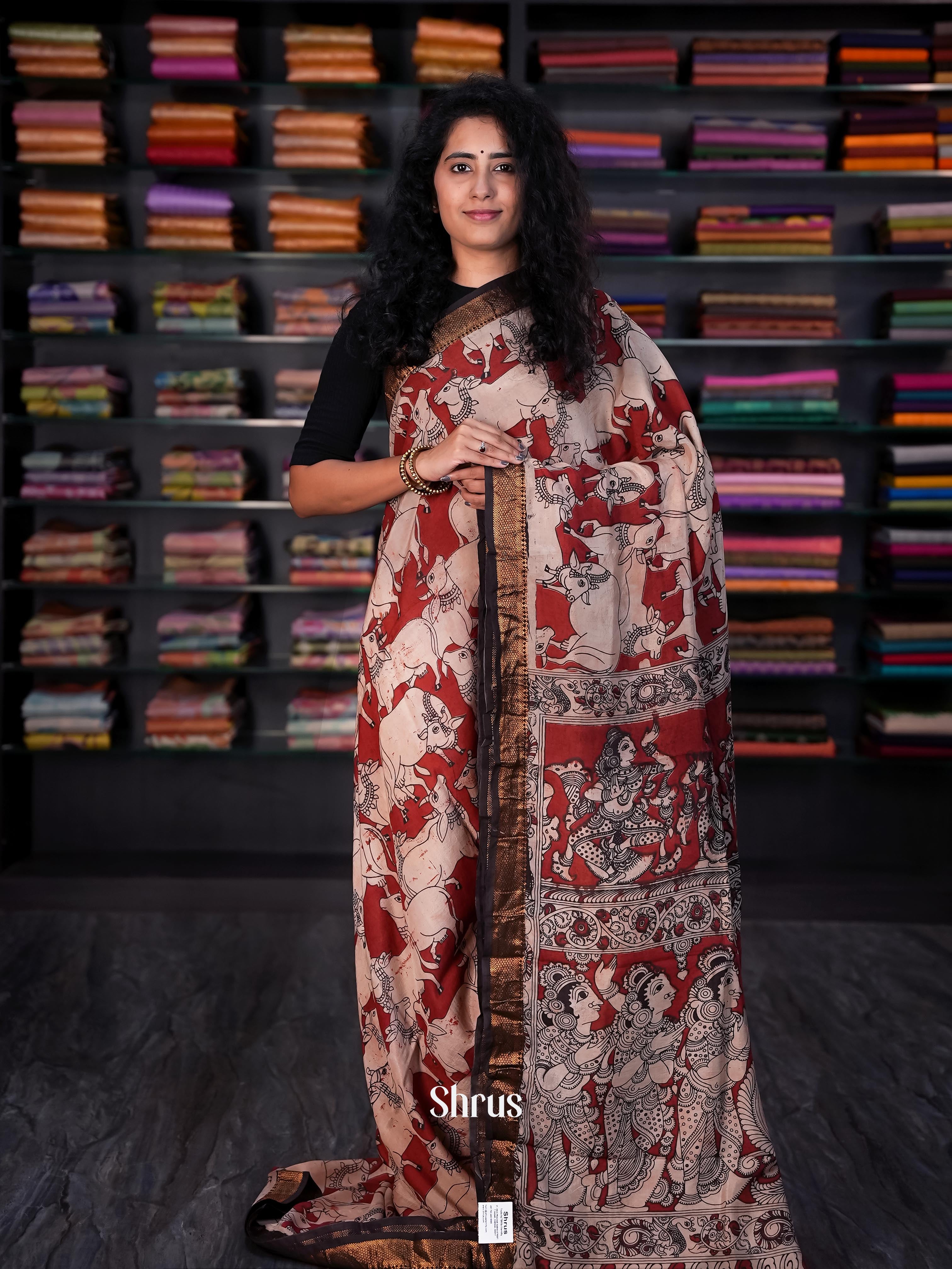 CIS06776 - chennur-kalamkari Saree - Shop on Shrus.com
