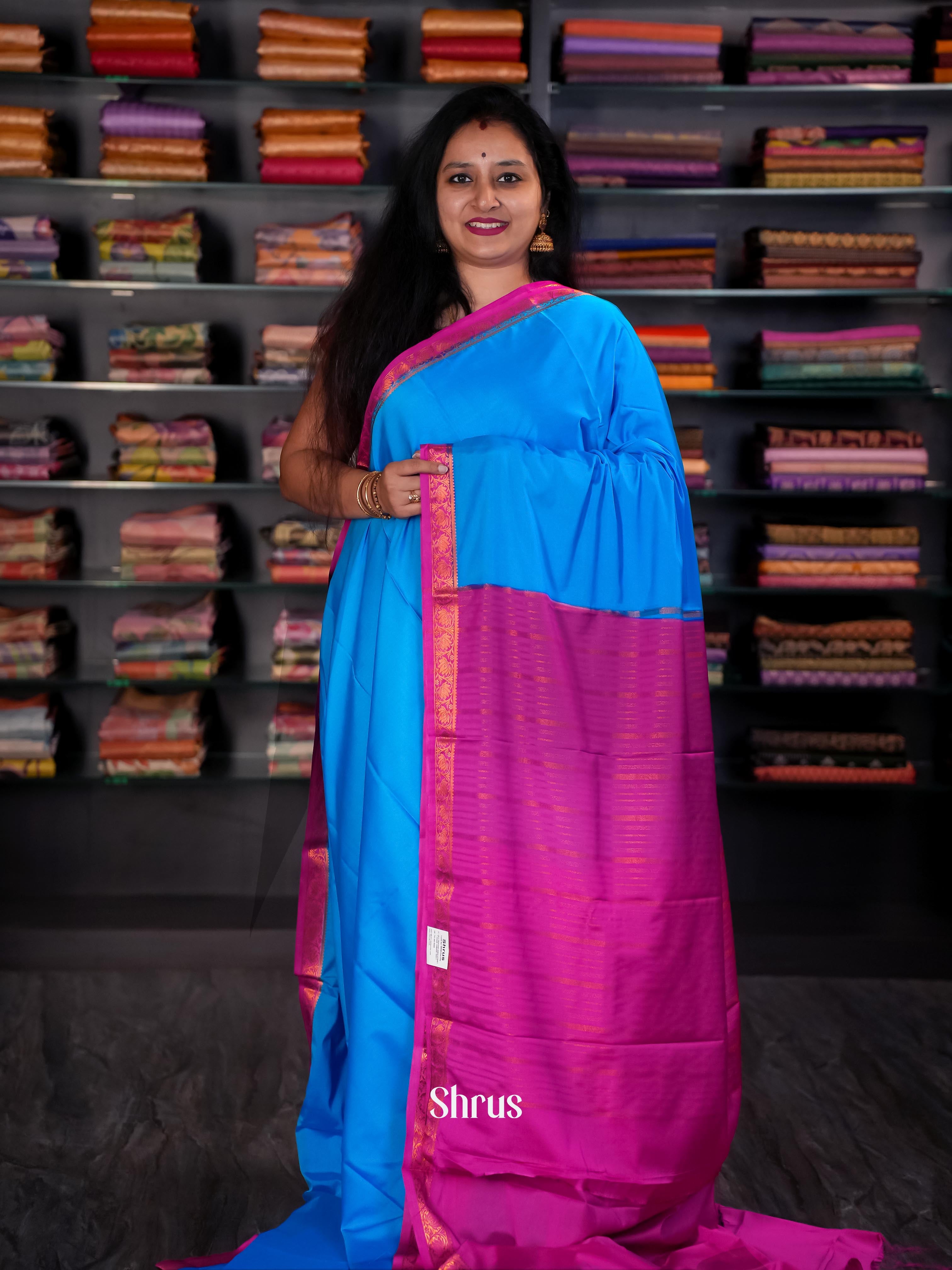 CIS09002 - Semi Mysore silk Saree - Shop on Shrus.com