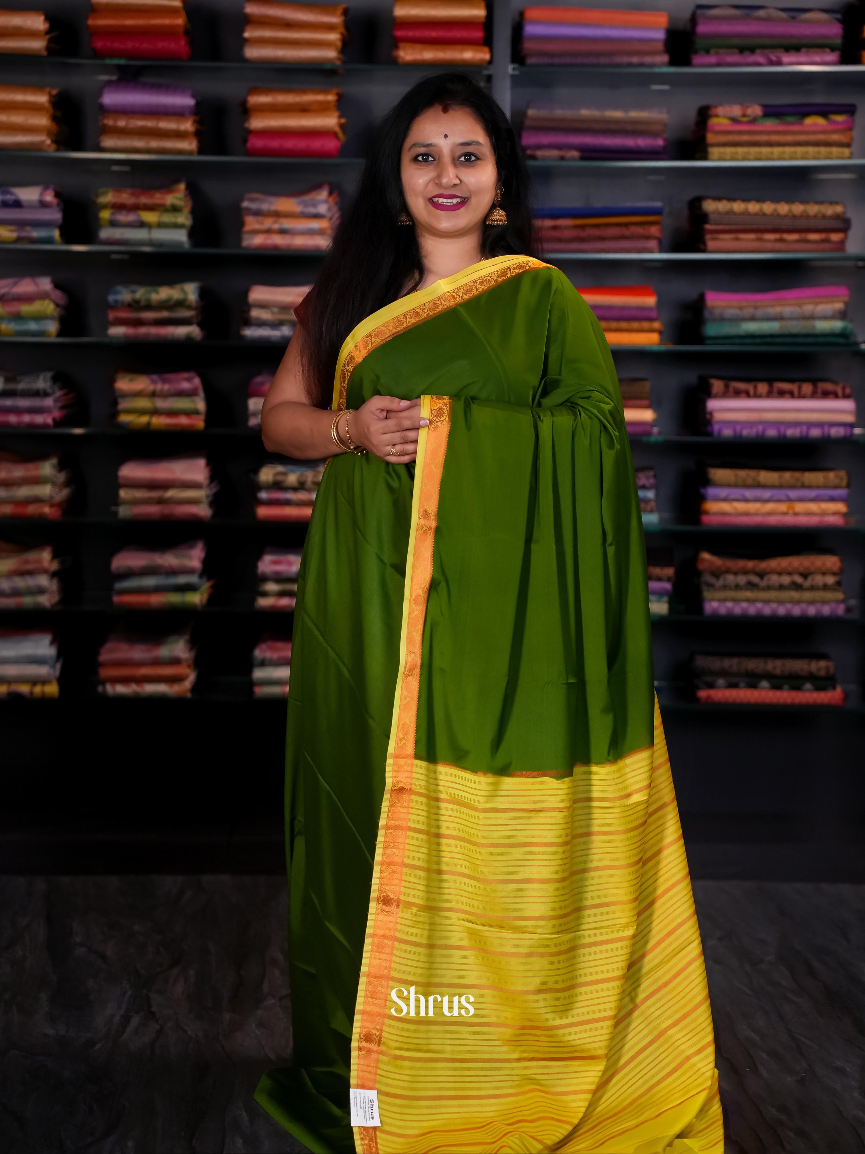 CIS09007 - Semi Mysore silk Saree - Shop on Shrus.com