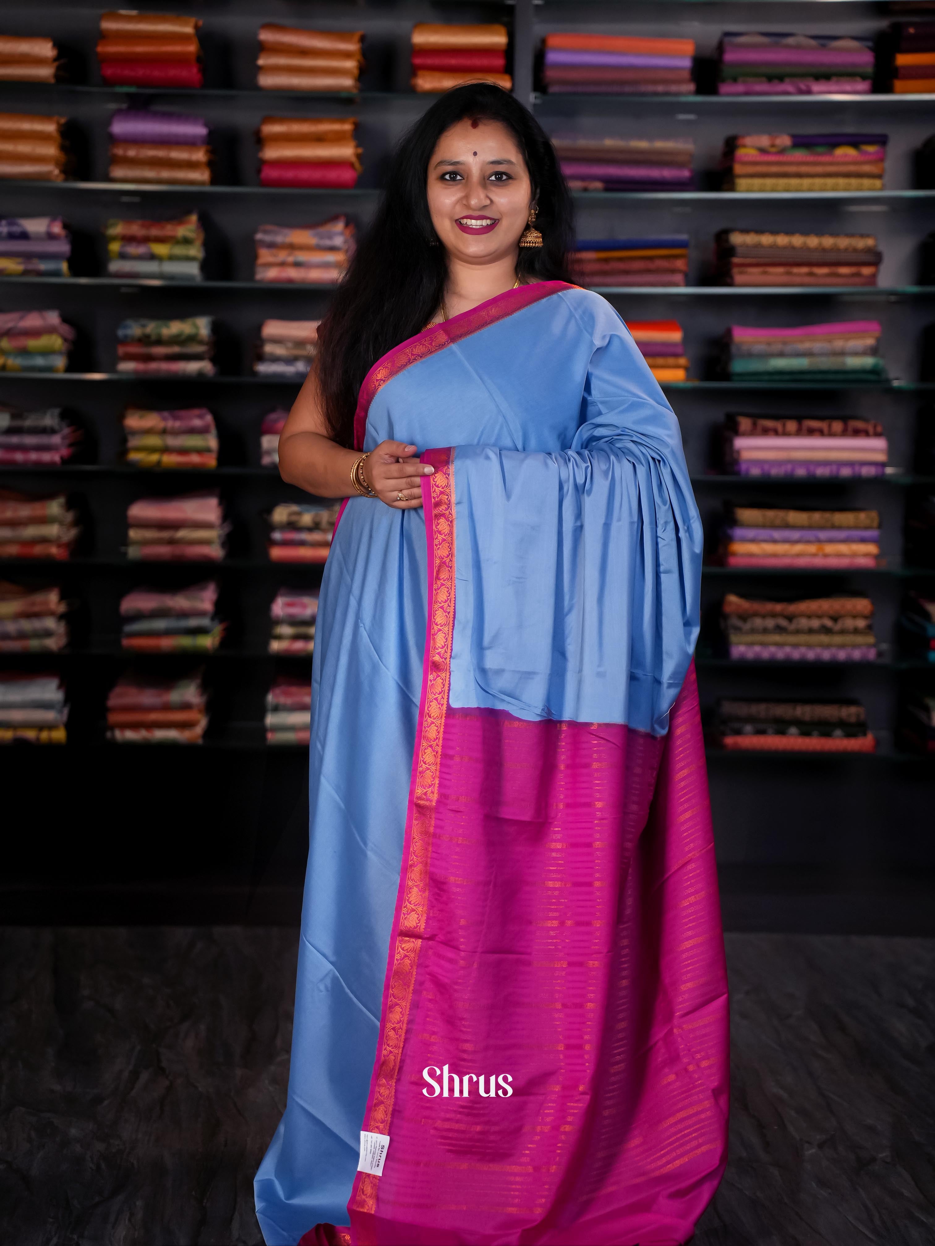 CIS09008 -Semi Mysore silk Saree - Shop on Shrus.com