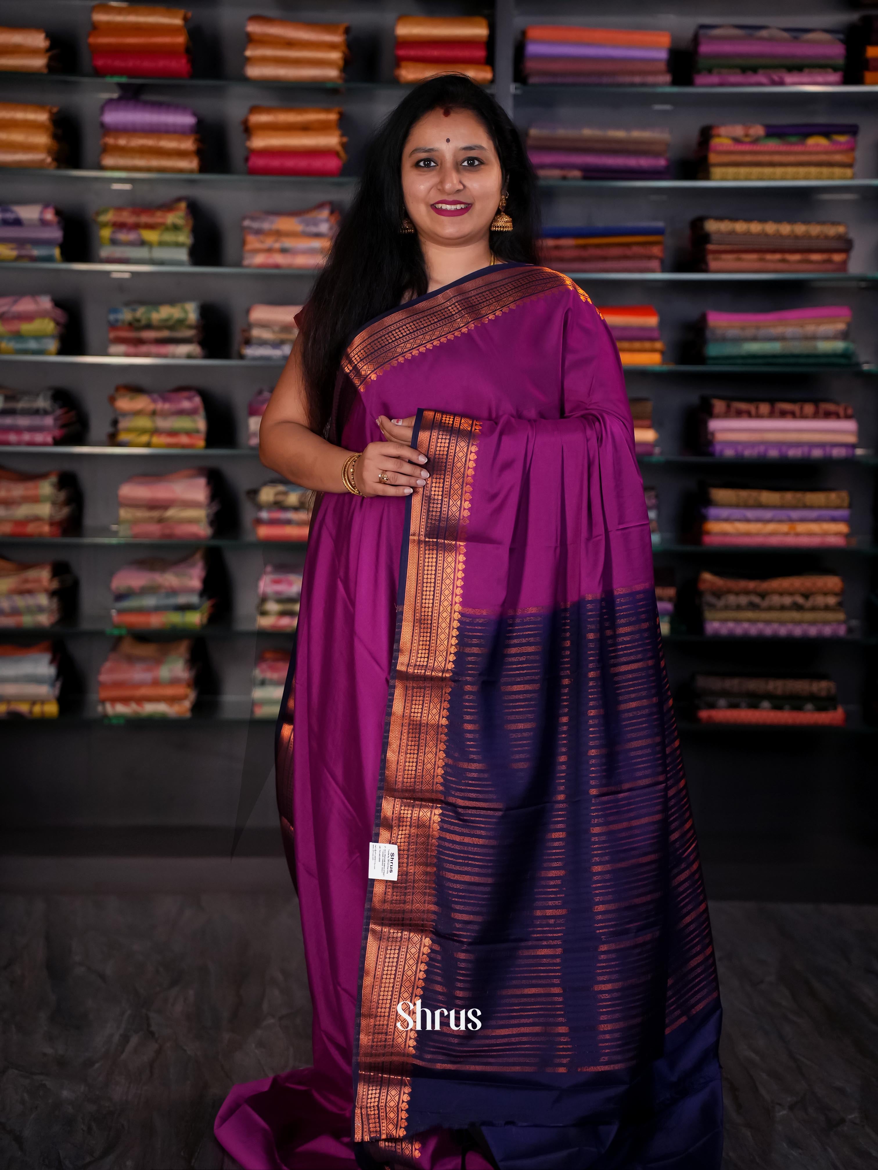 CIS09011 - Semi Mysore silk Saree - Shop on Shrus.com