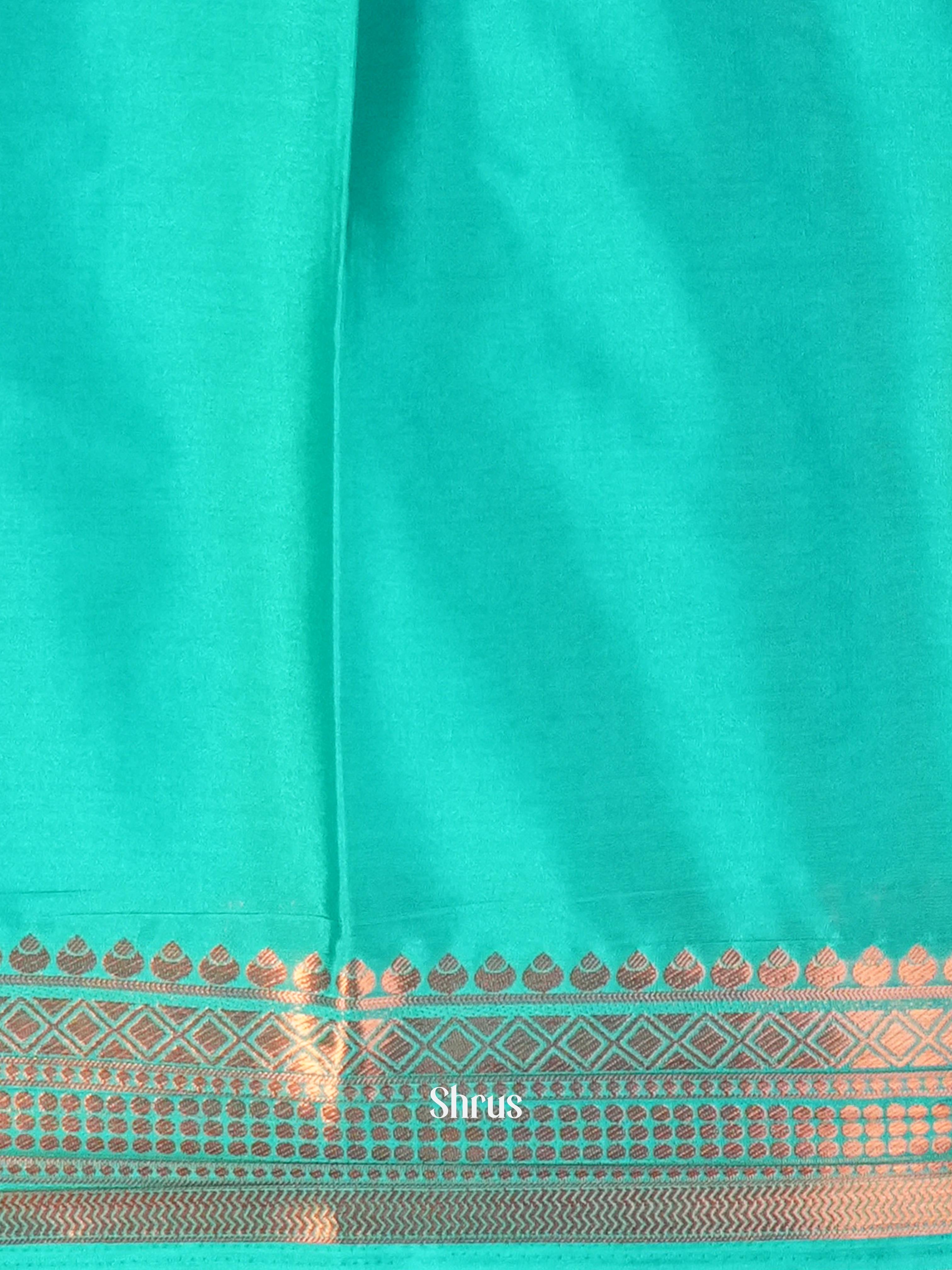 Purple & Green- Semi Mysore silk Saree - Shop on Shrus.com