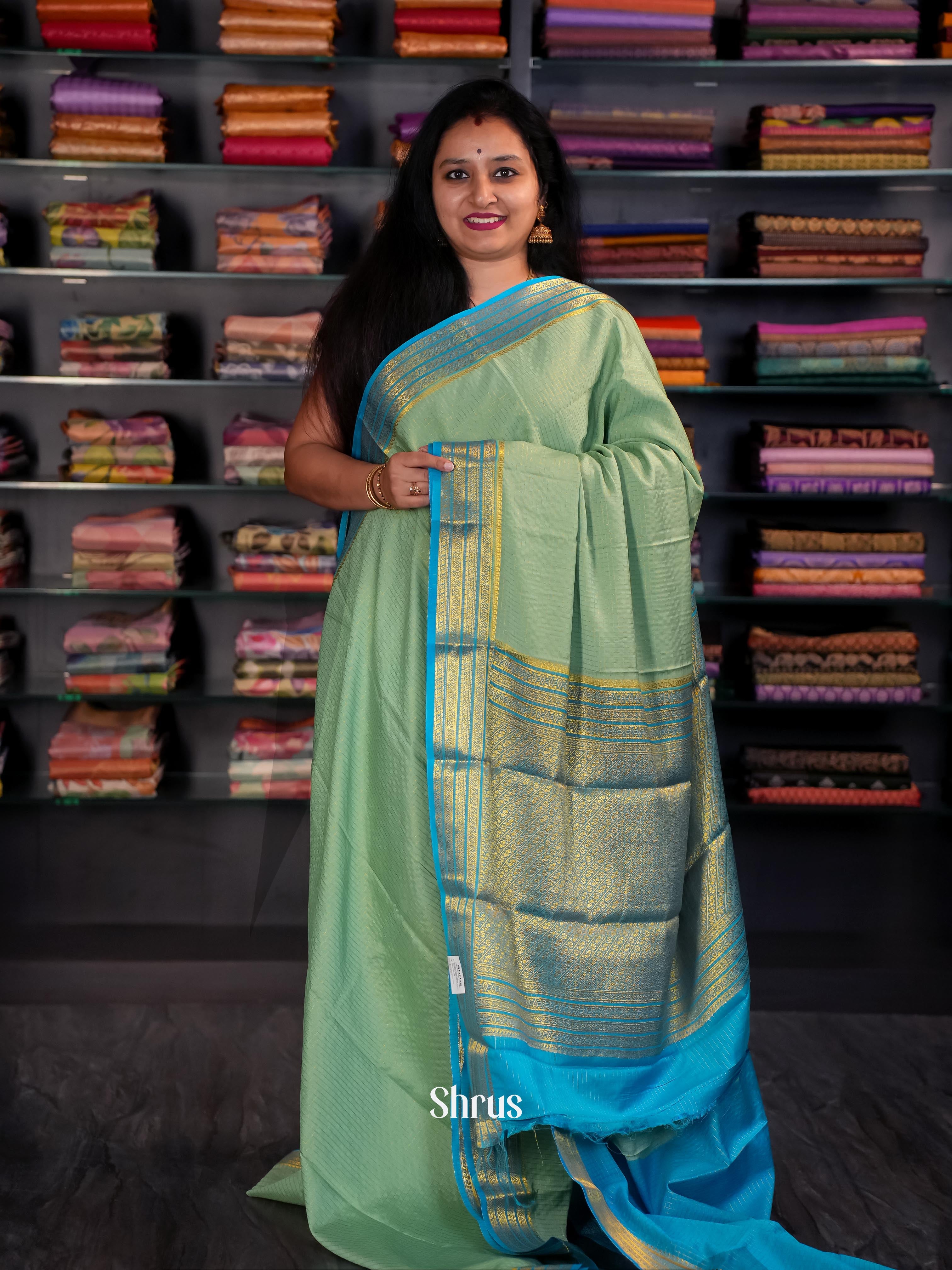CIS09019 - Semi Mysore silk Saree - Shop on Shrus.com