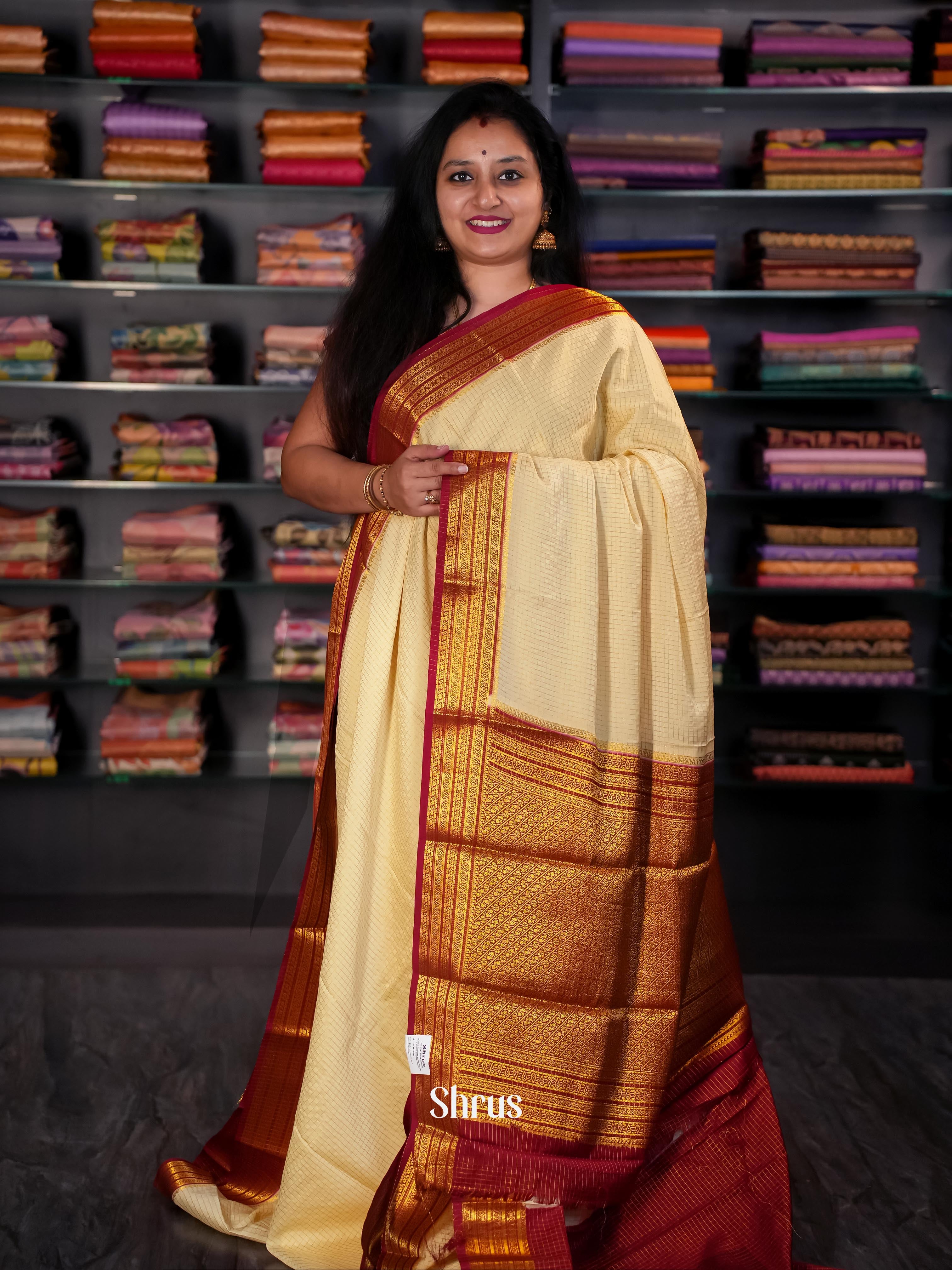 CIS09023 - Semi Mysore silk Saree - Shop on Shrus.com