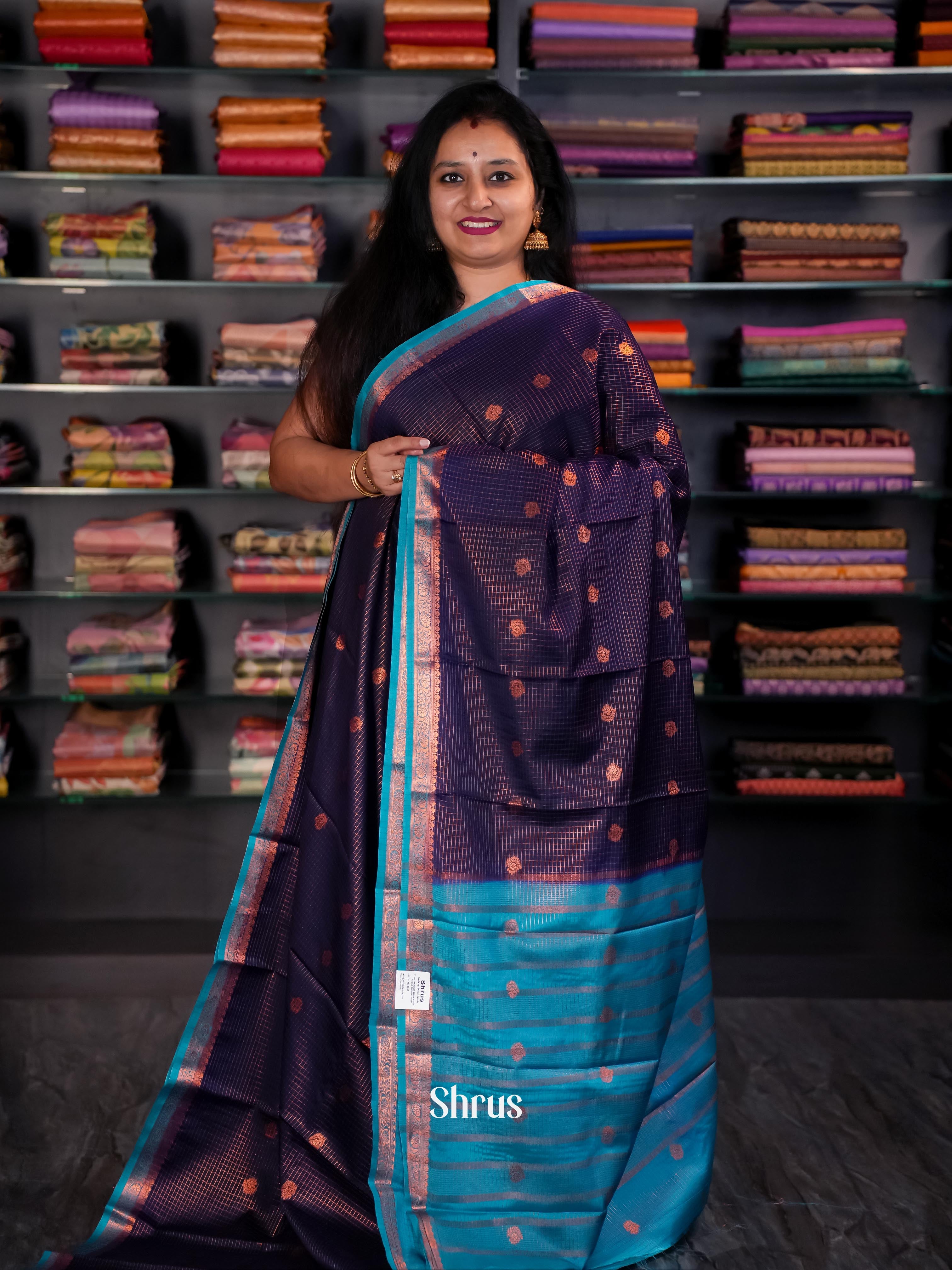 CIS09039 - Semi Mysore silk Saree - Shop on Shrus.com
