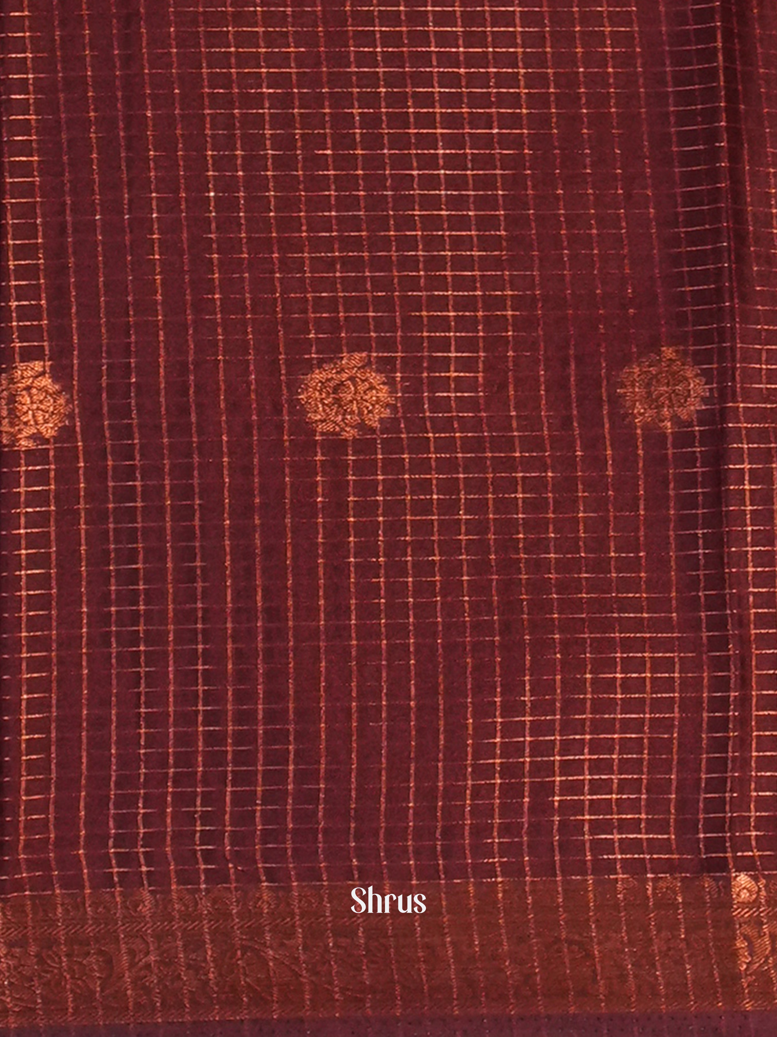 Green & Maroon - Semi Mysore silk Saree - Shop on Shrus.com