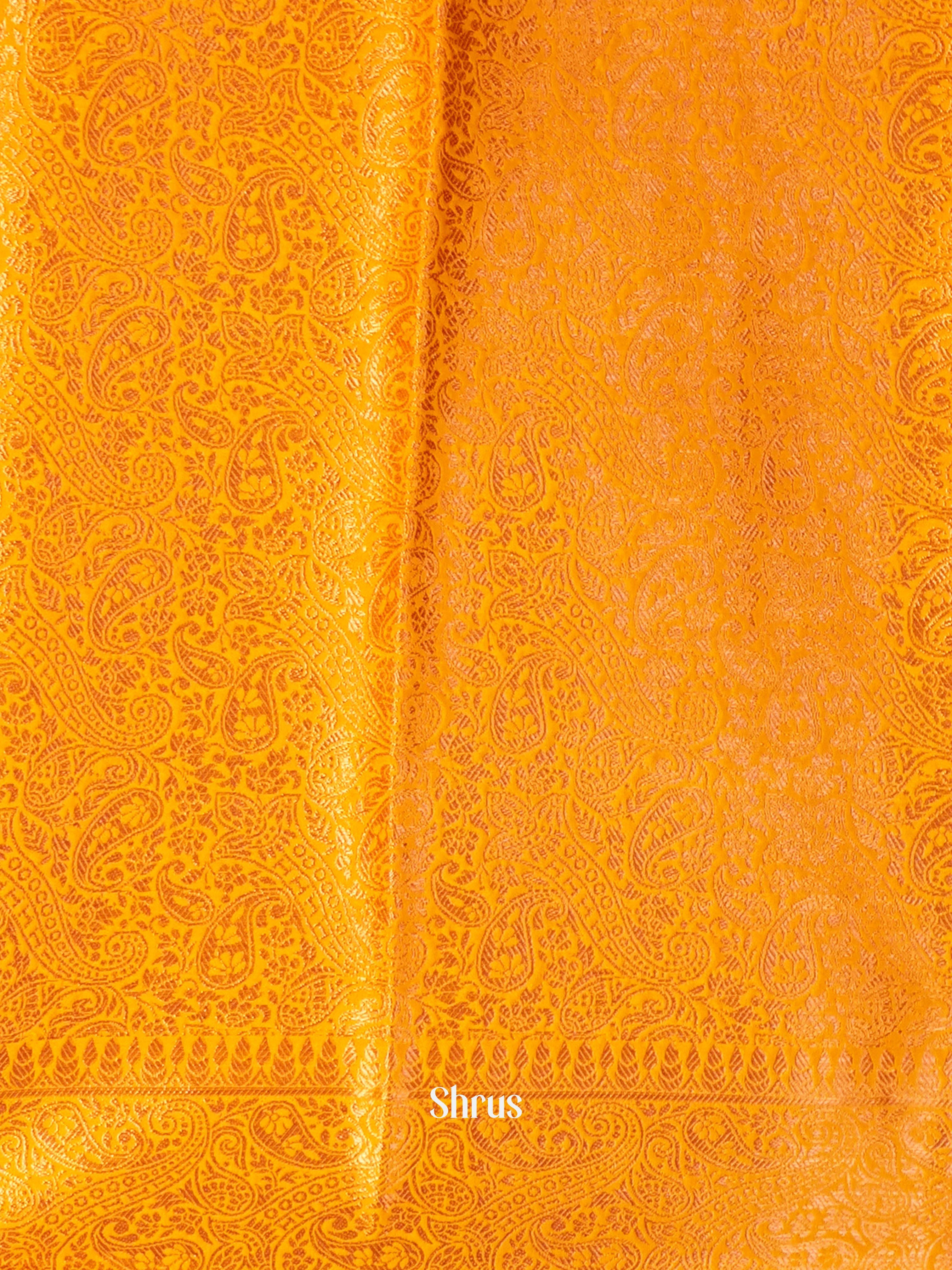 red & Mustard- Semi Mysore silk Saree - Shop on Shrus.com