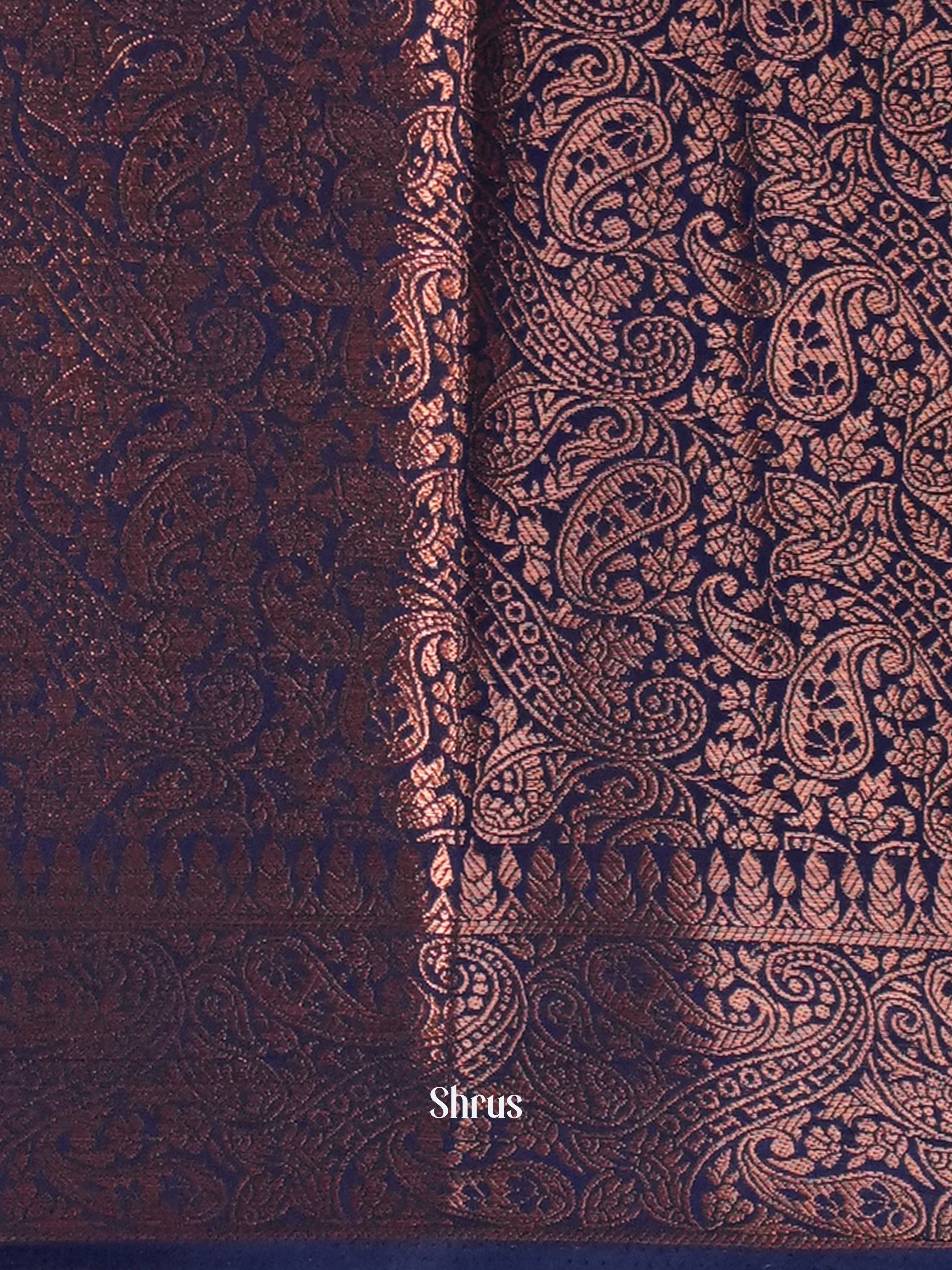 Teal & Blue - Semi Mysore silk Saree - Shop on Shrus.com