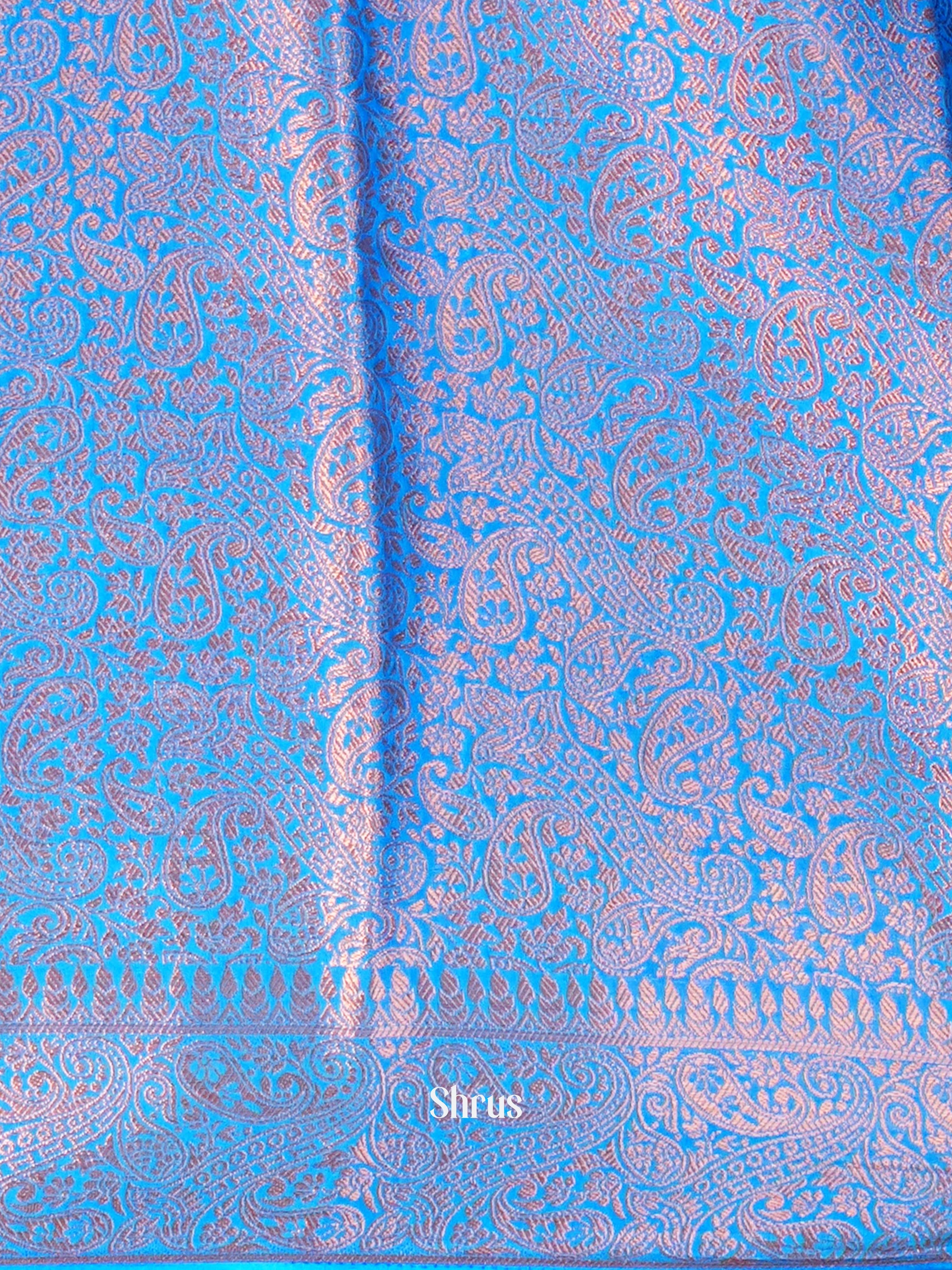 Pink & Blue - Semi Mysore silk Saree - Shop on Shrus.com