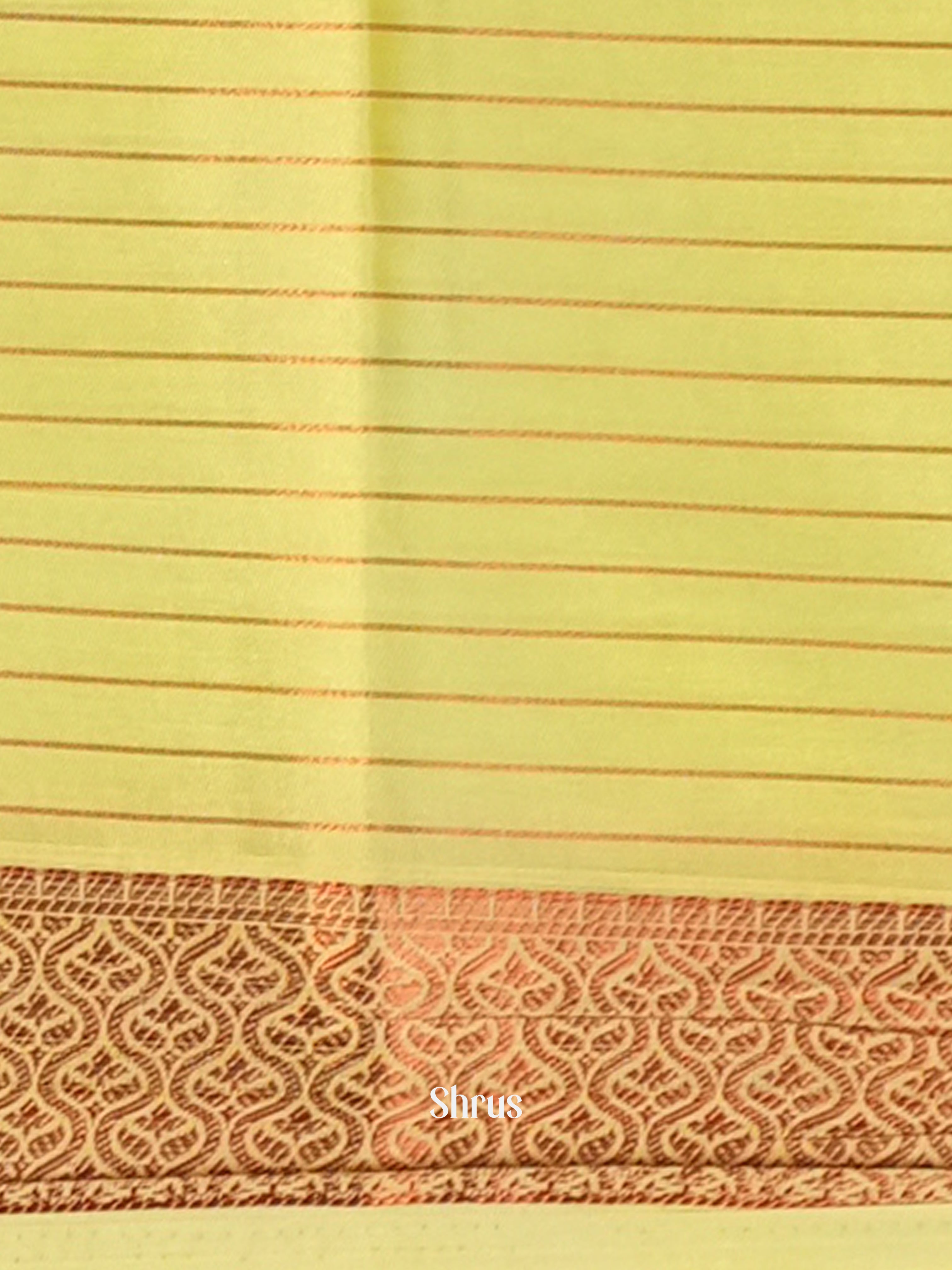 Pista Green & Yellow - Semi Mysore silk Saree - Shop on Shrus.com
