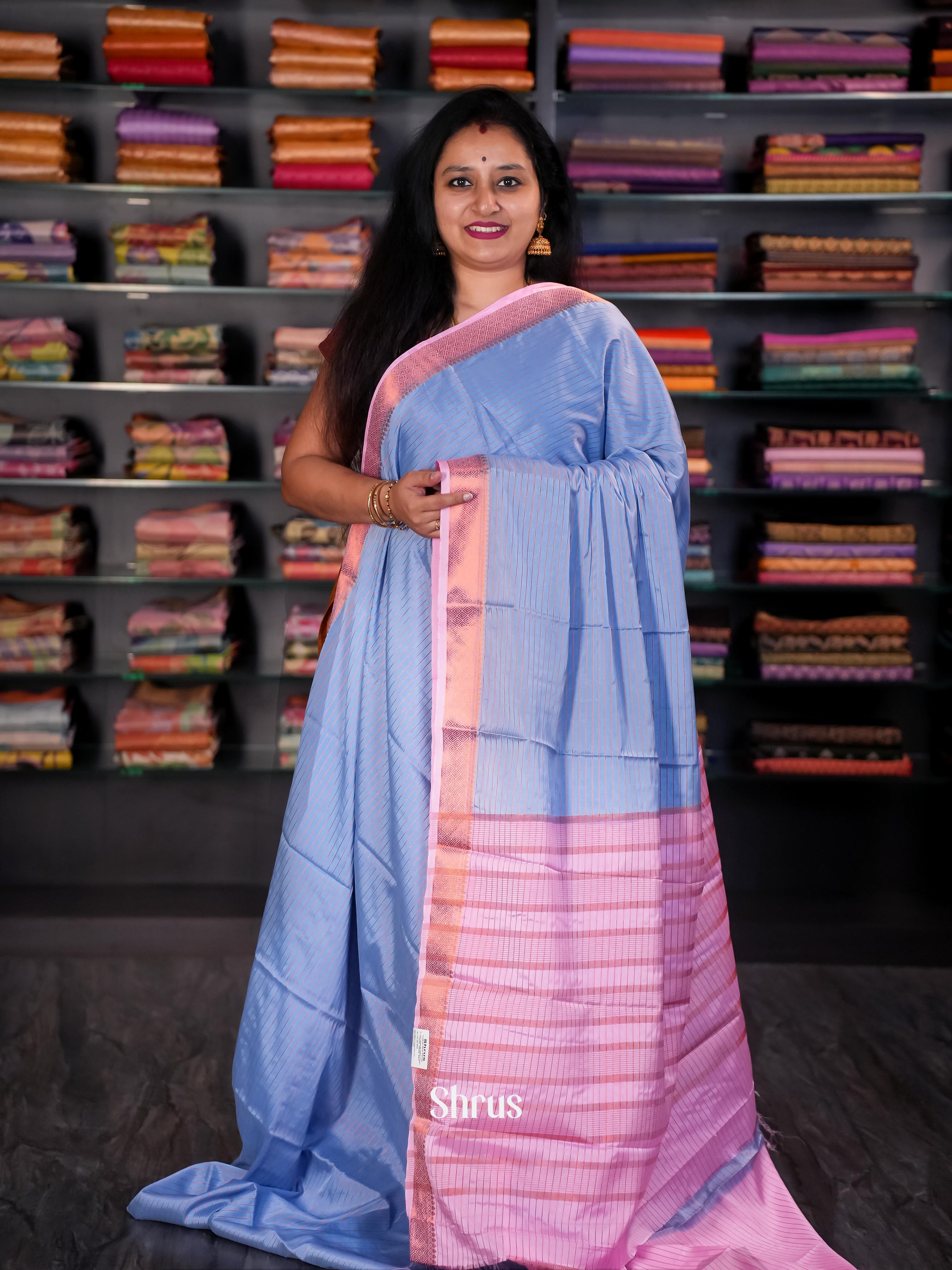 CIS09054 - Semi Mysore silk Saree - Shop on Shrus.com