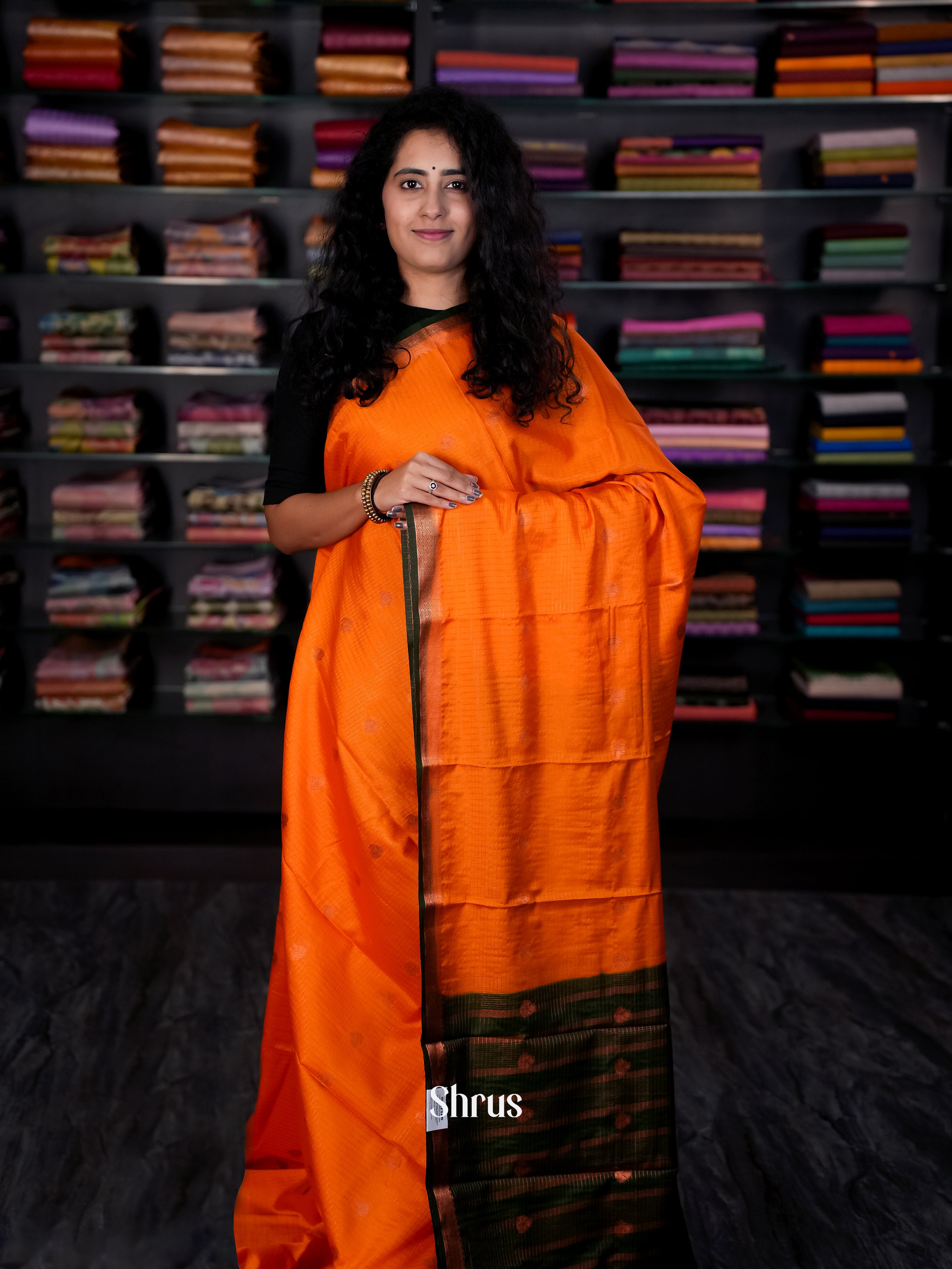 CIS09058 - Semi Mysore silk Saree - Shop on Shrus.com