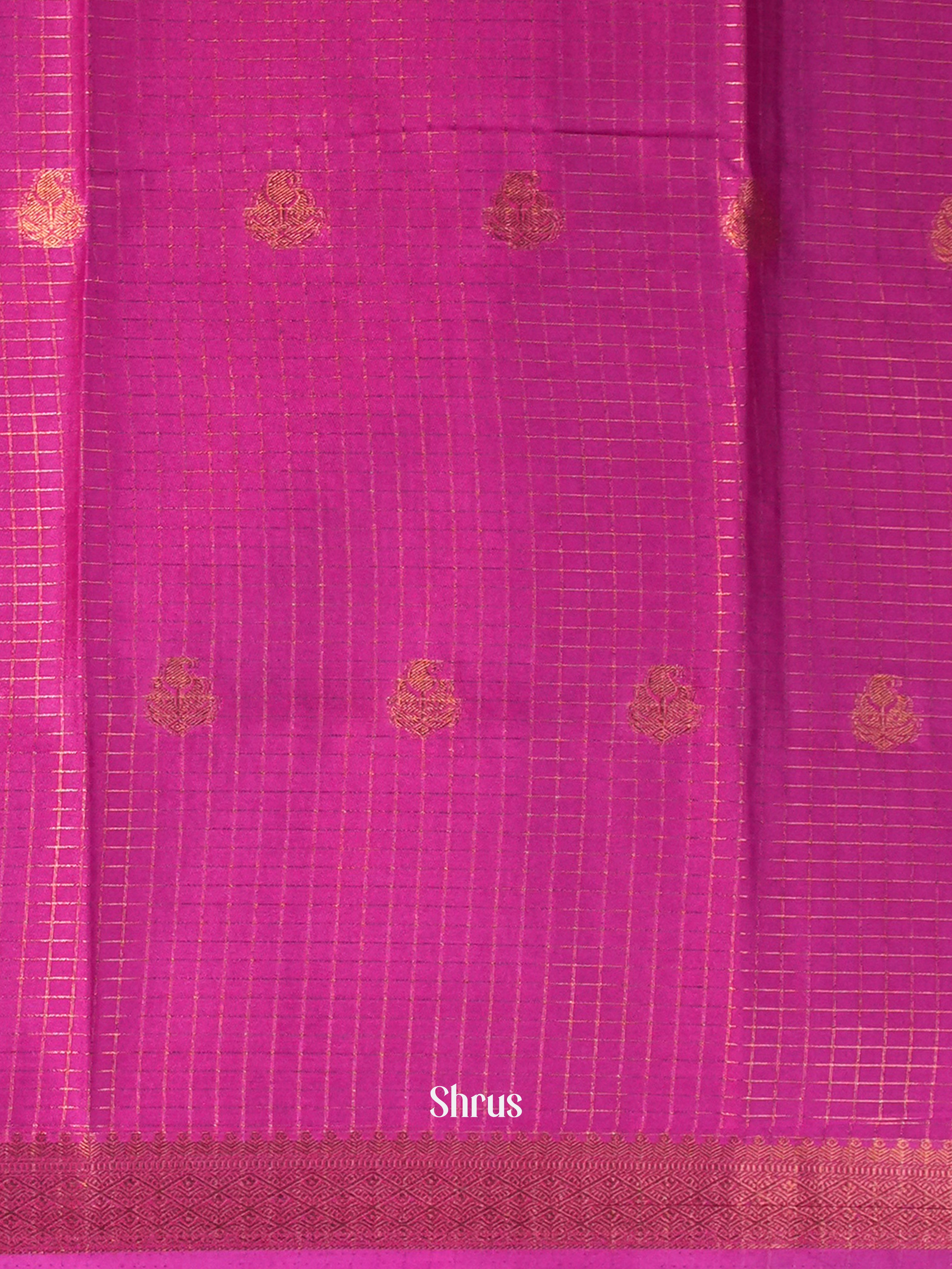 Blue & Pink - Semi Mysore silk Saree - Shop on Shrus.com