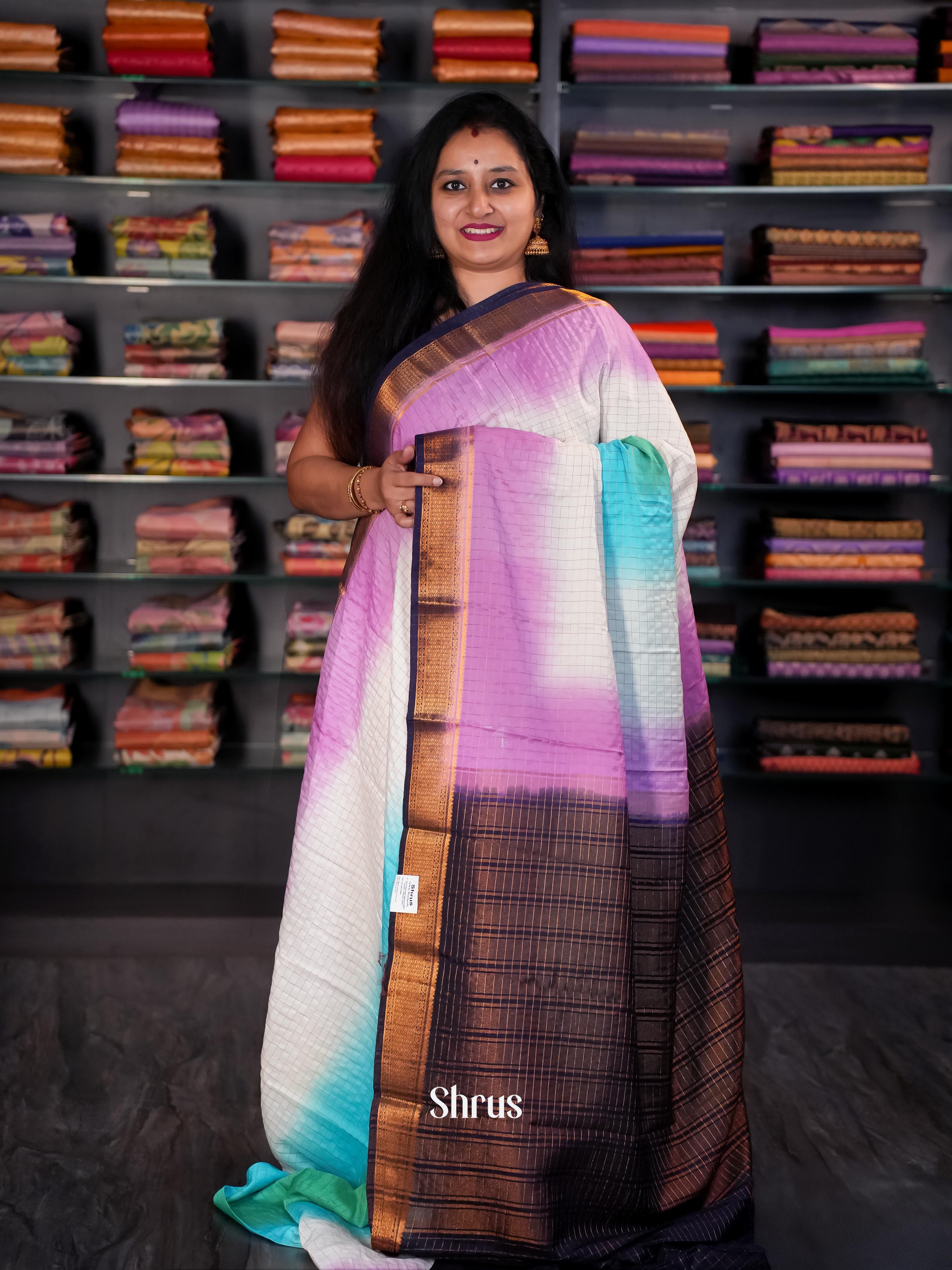 CIS09062 - Semi Mysore silk Saree - Shop on Shrus.com