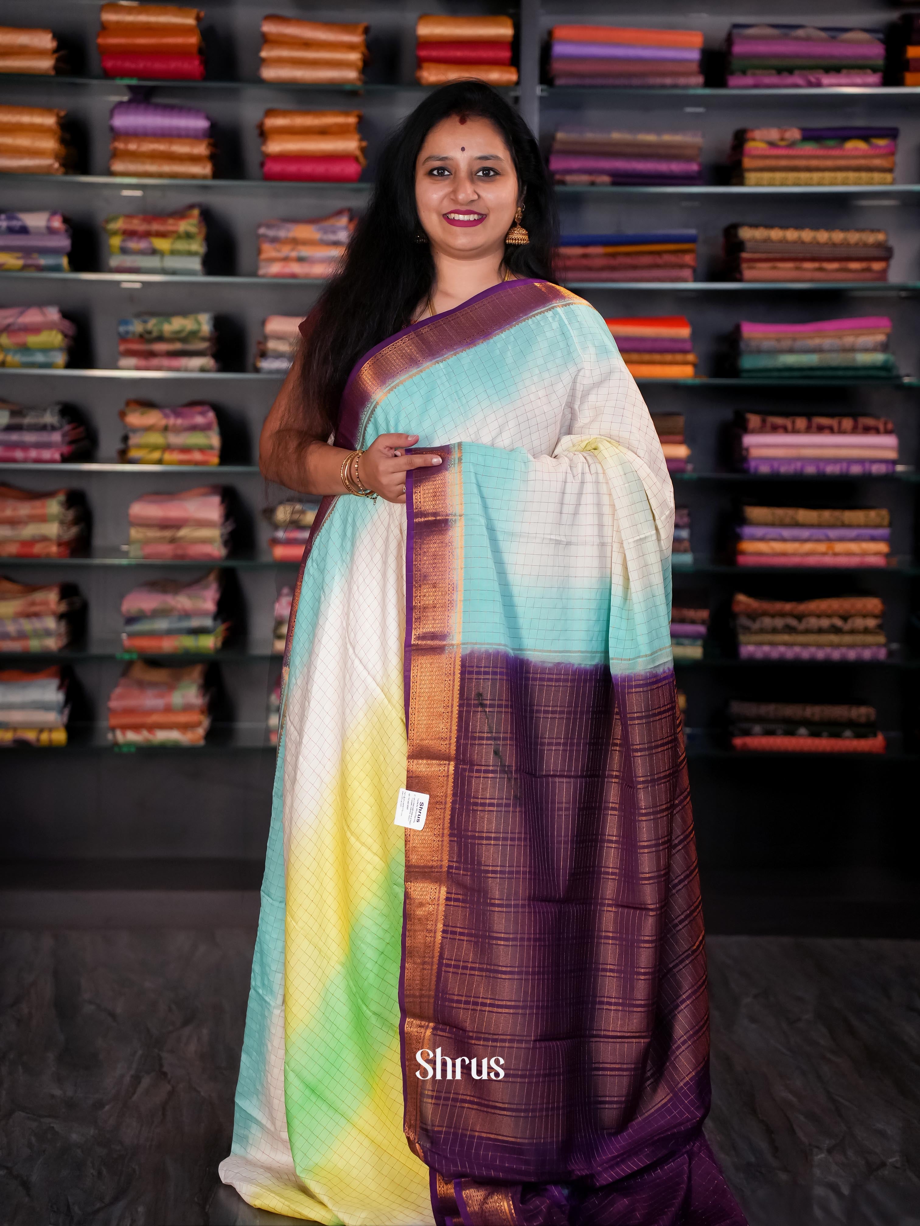 CIS09065 - Semi Mysore silk Saree - Shop on Shrus.com