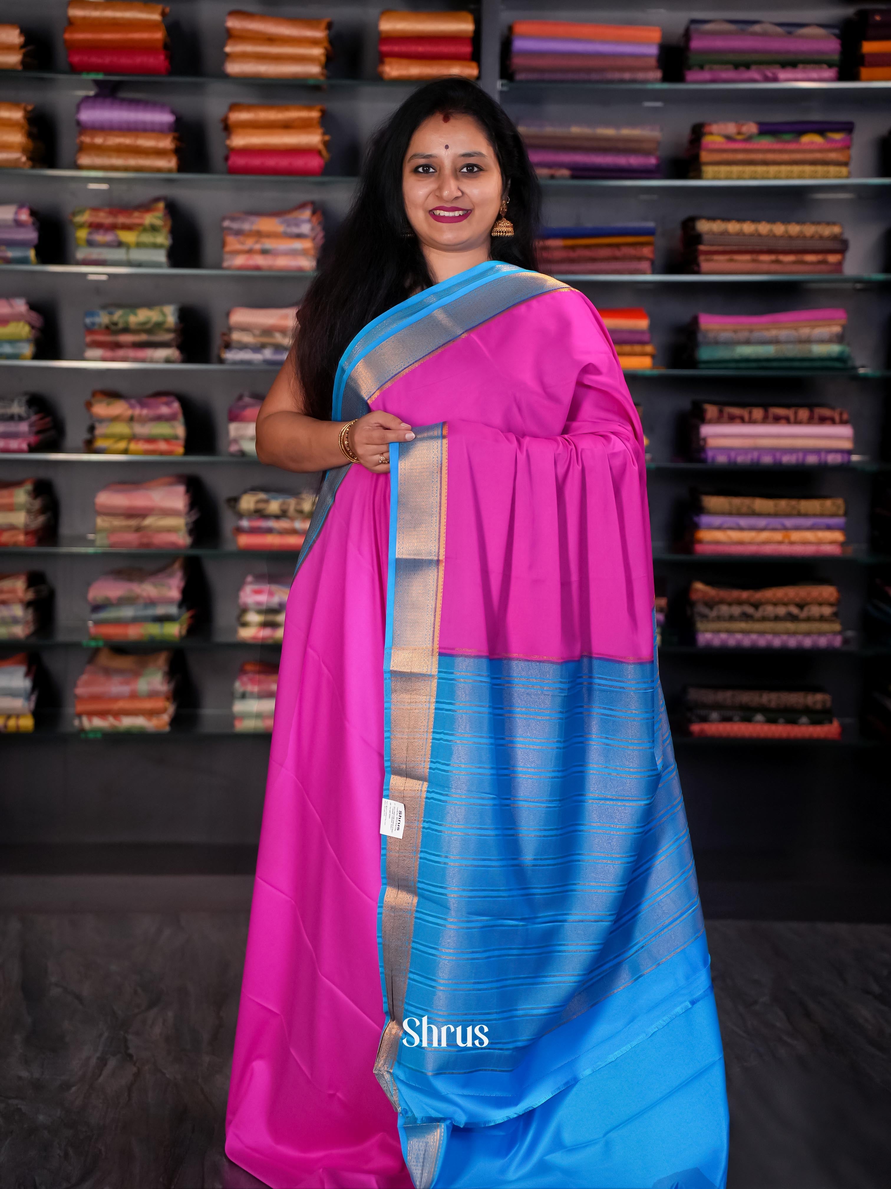 CIS09072 - Semi Mysore silk Saree - Shop on Shrus.com