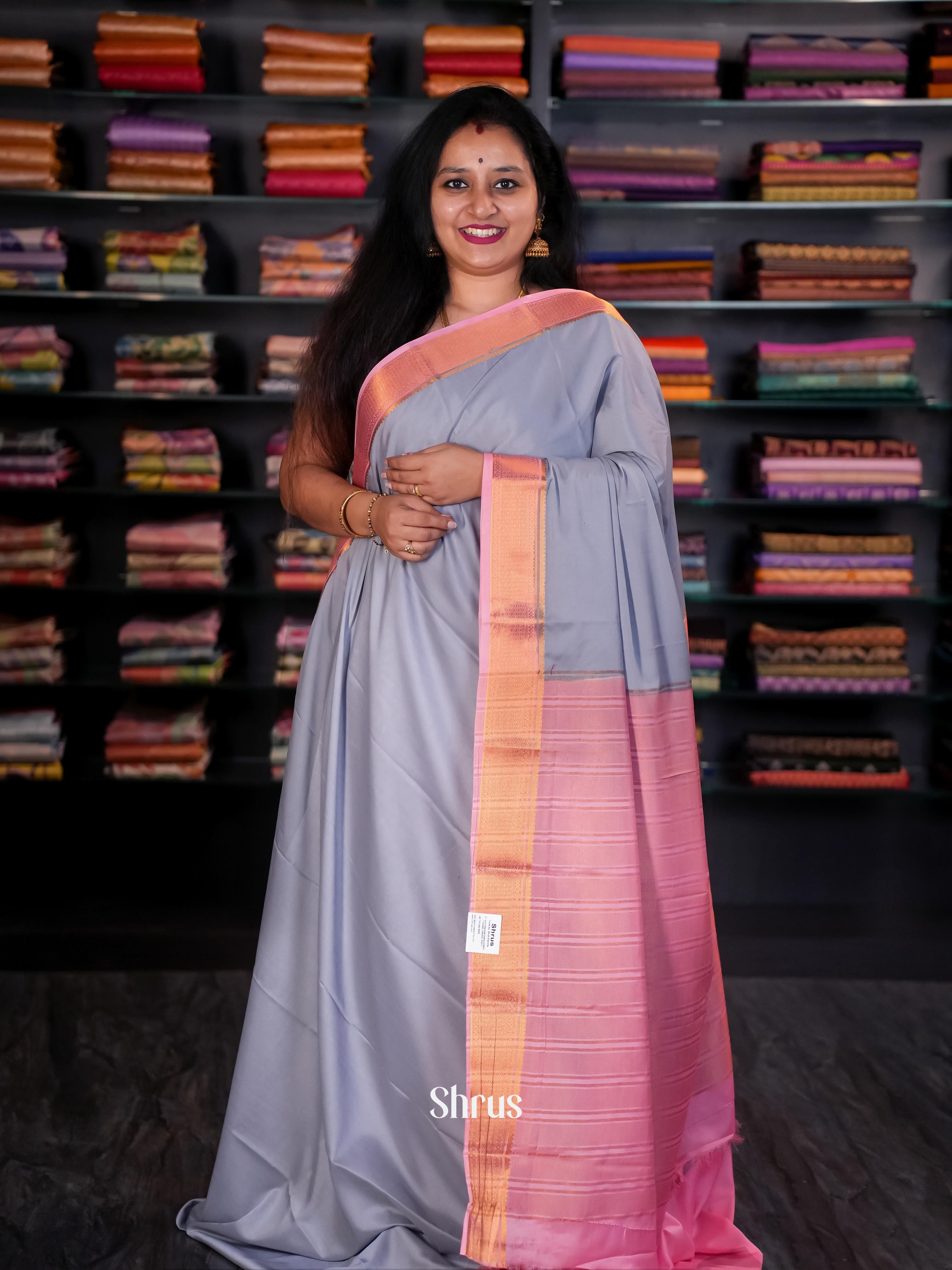 CIS09074 - Semi Mysore silk Saree - Shop on Shrus.com