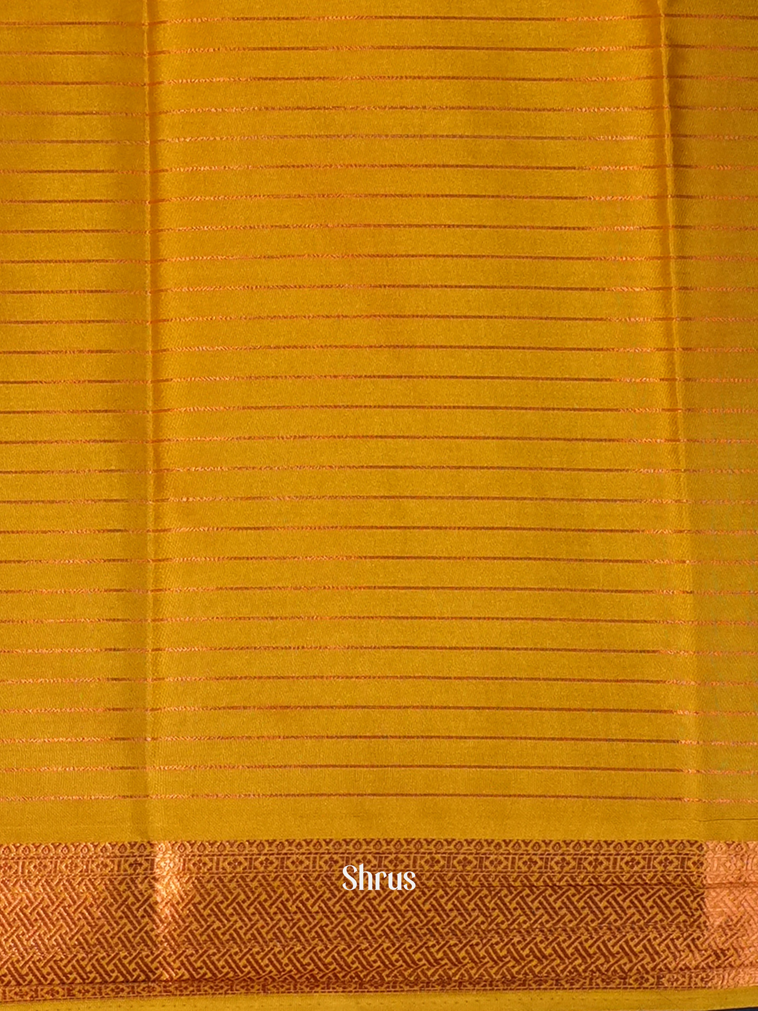 Cream & Mustard - Semi Mysore silk Saree - Shop on Shrus.com