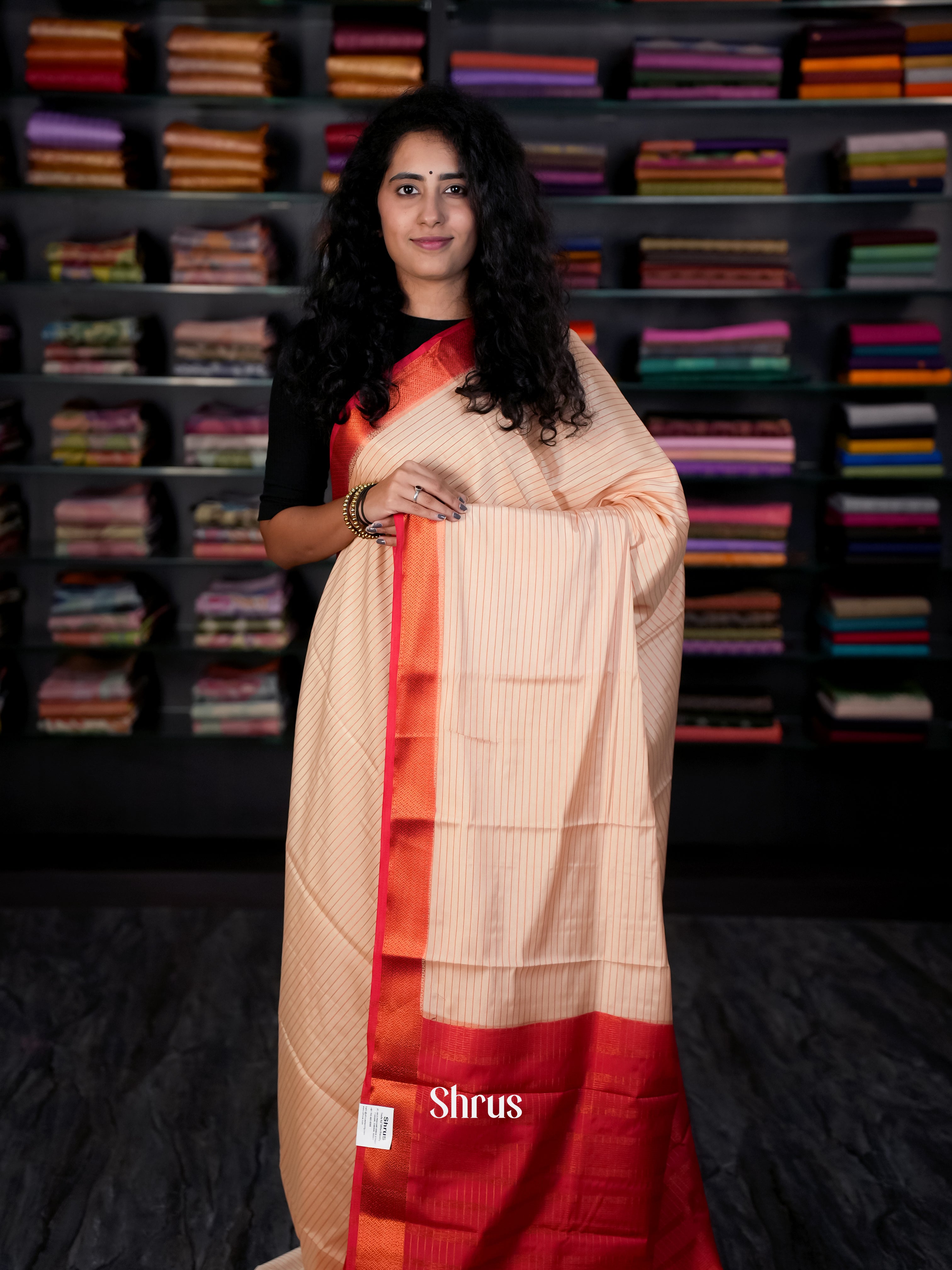 CIS09078 - Semi Mysore silk Saree - Shop on Shrus.com