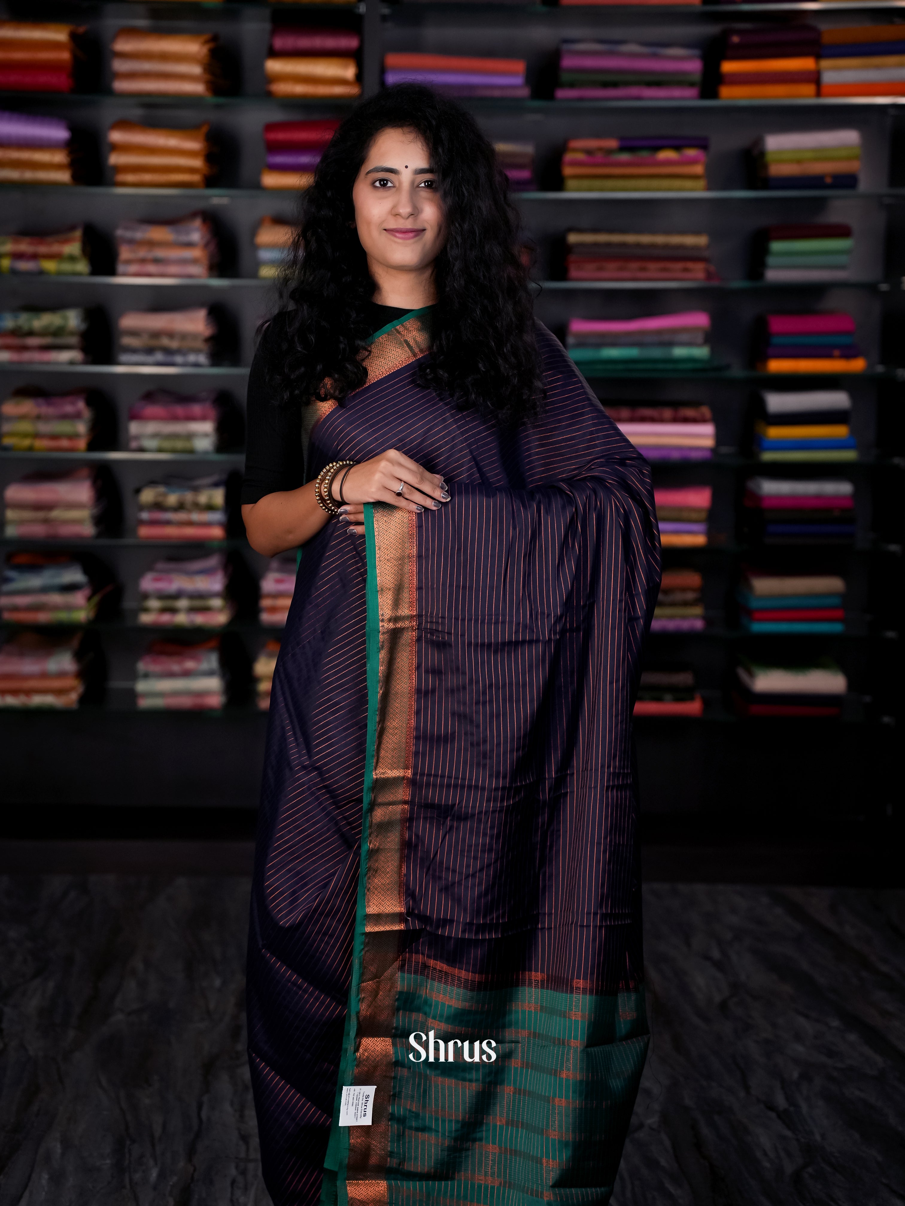 CIS09081 - Semi Mysore silk Saree - Shop on Shrus.com