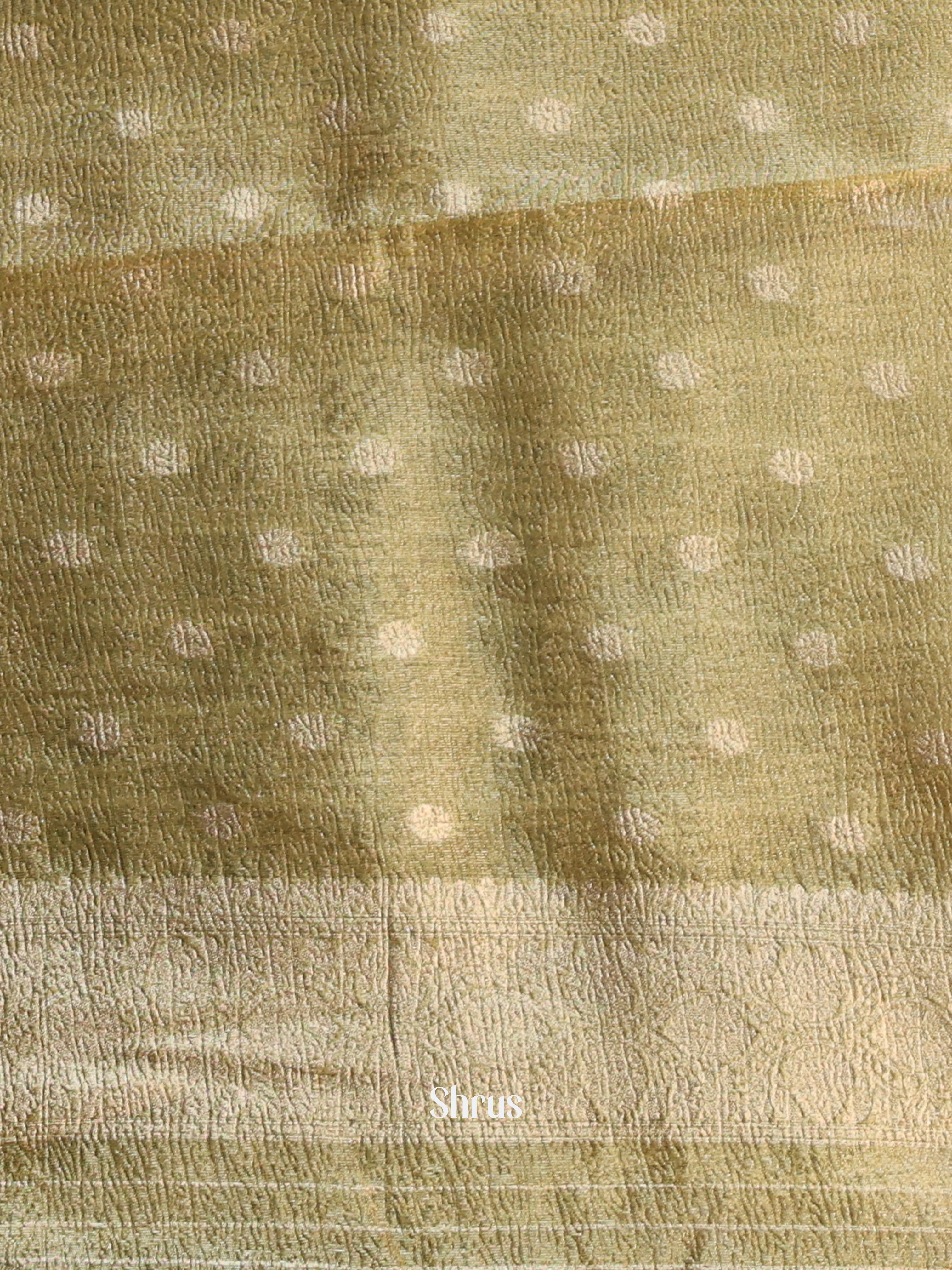 Green - Semi Dupion Saree - Shop on Shrus.com