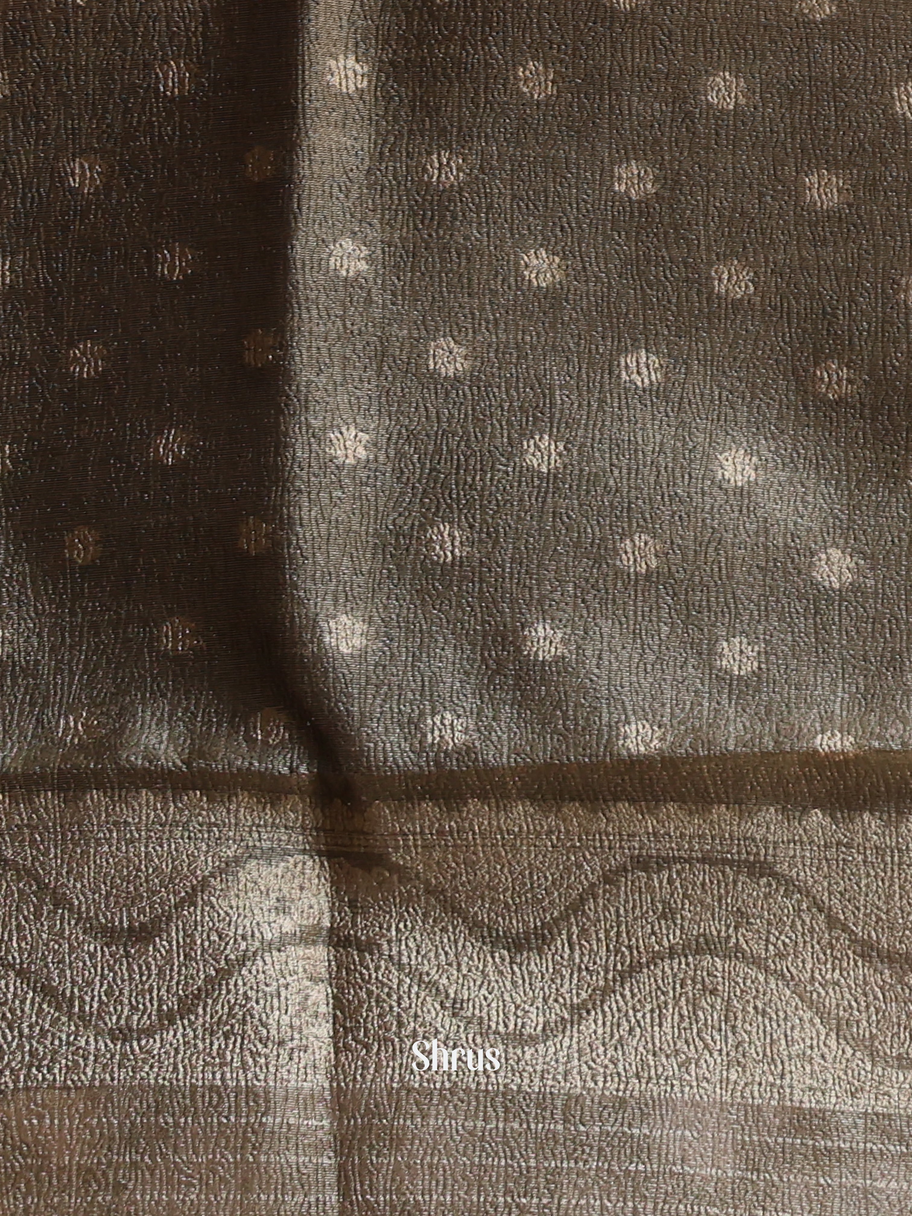Grey - Semi Dupion Saree - Shop on Shrus.com