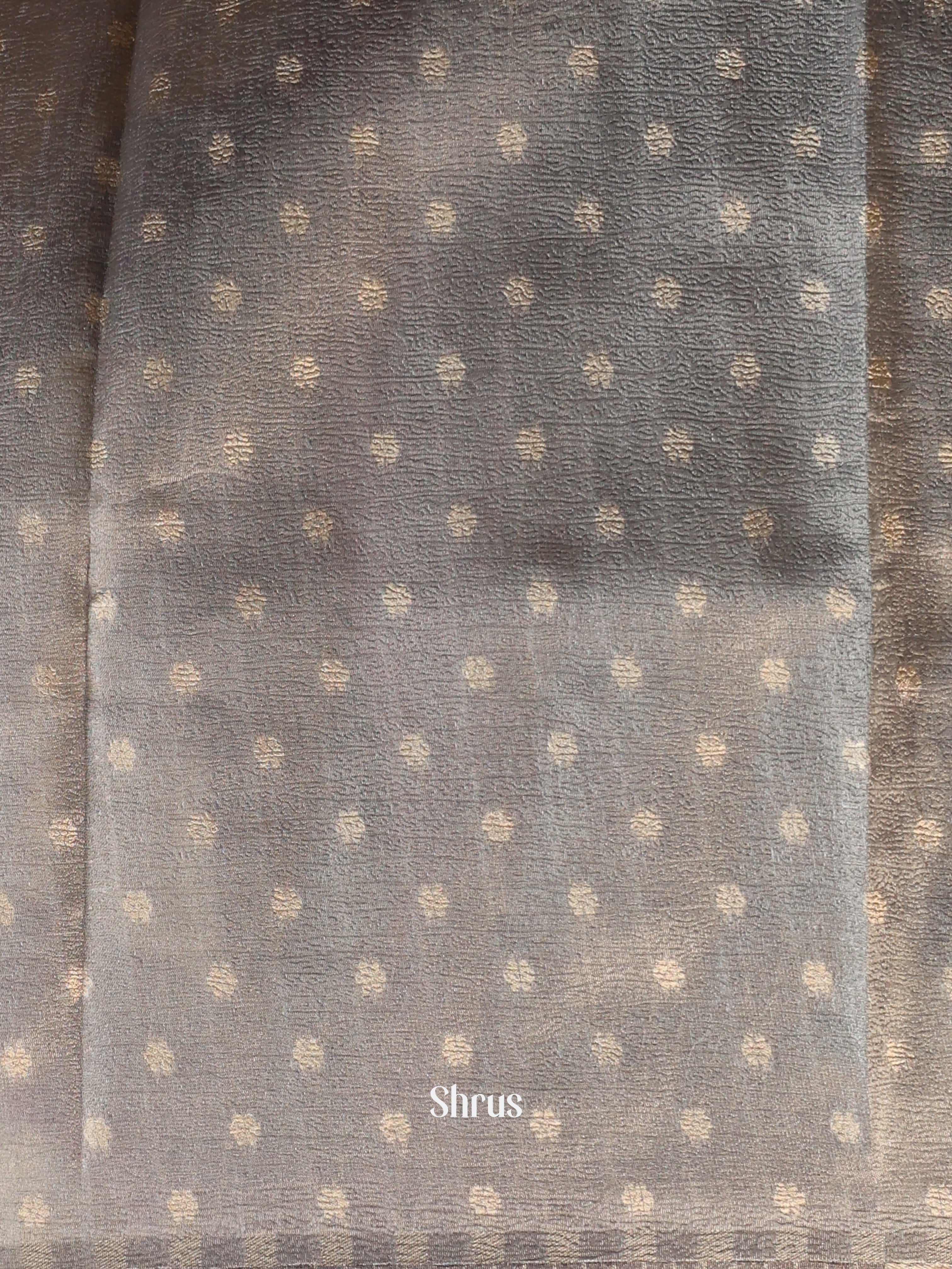 Grey- Semi Dupion Saree - Shop on Shrus.com