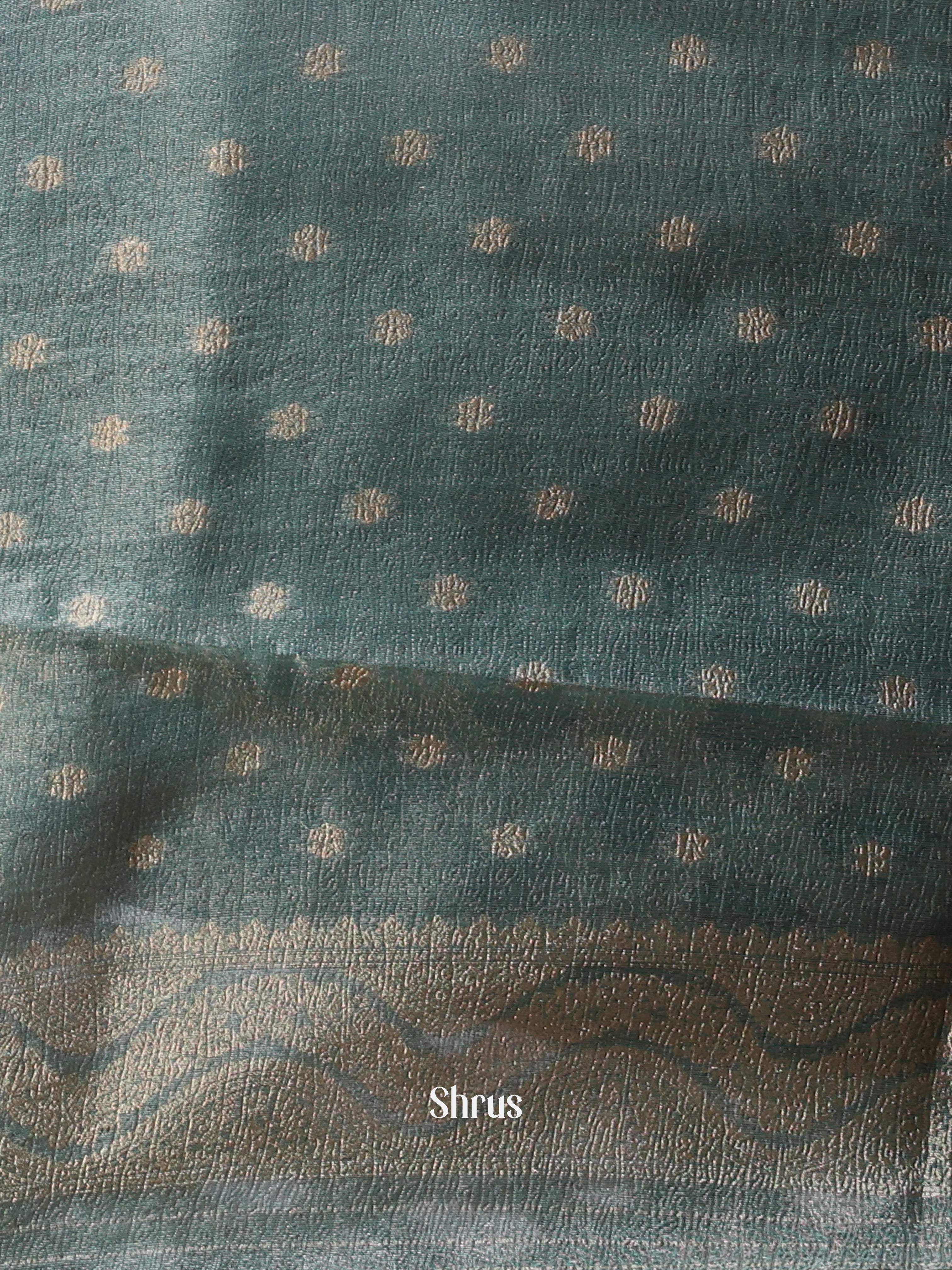 Grey - Semi Dupion Saree - Shop on Shrus.com