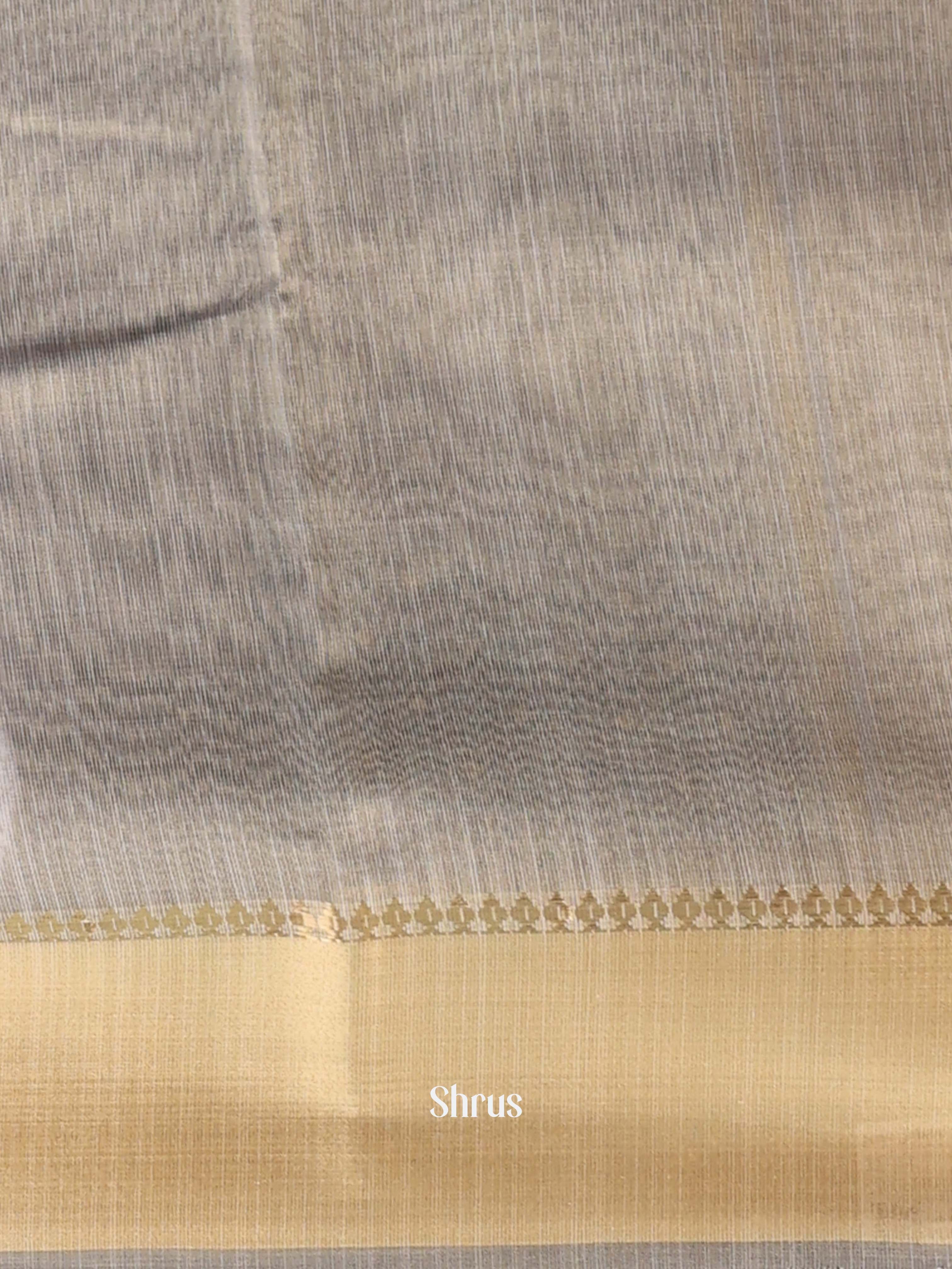 Grey - Semi Dupion Saree - Shop on Shrus.com