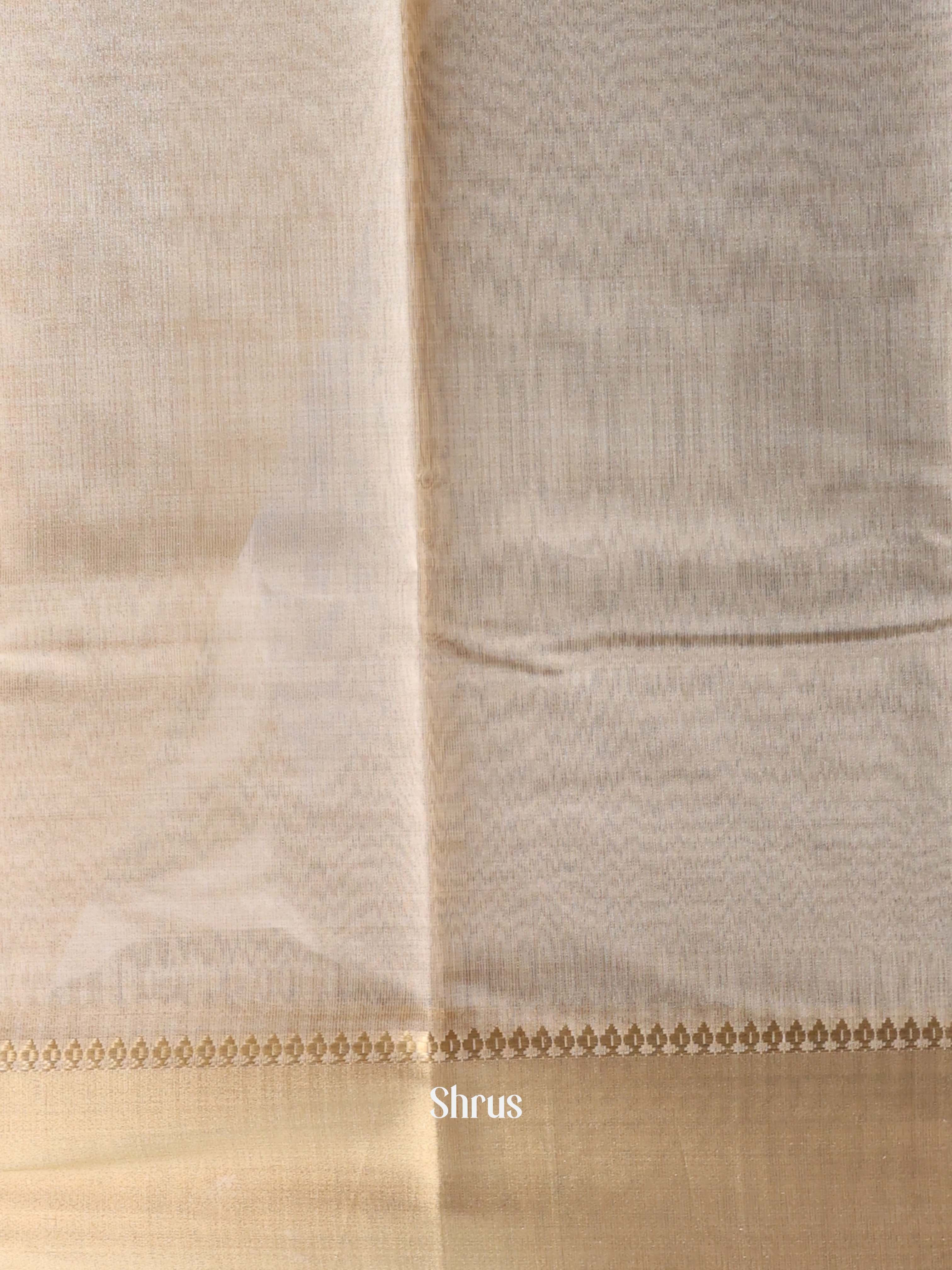Cream- Semi Dupion Saree - Shop on Shrus.com
