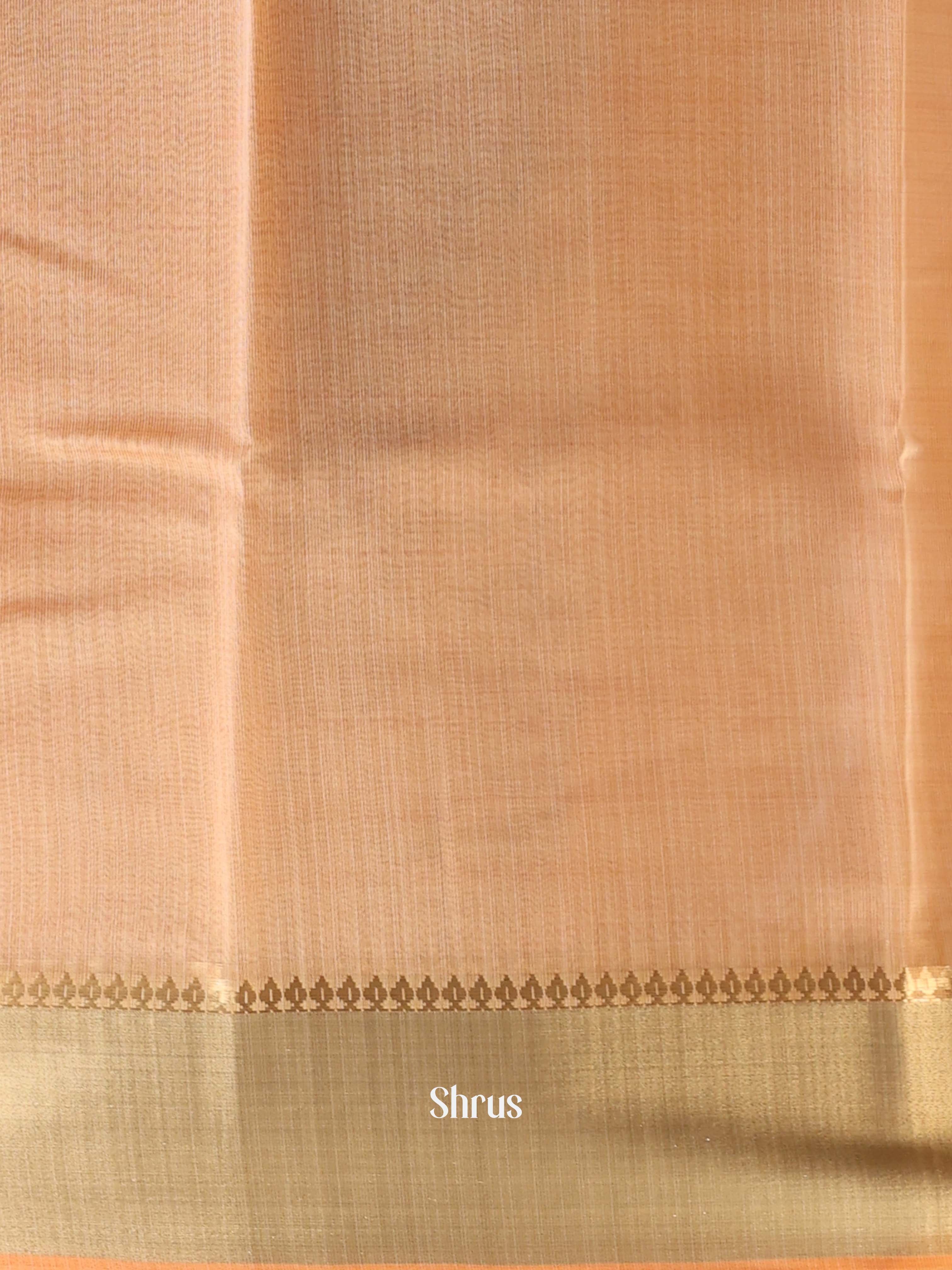 Peach - Semi Dupion Saree - Shop on Shrus.com
