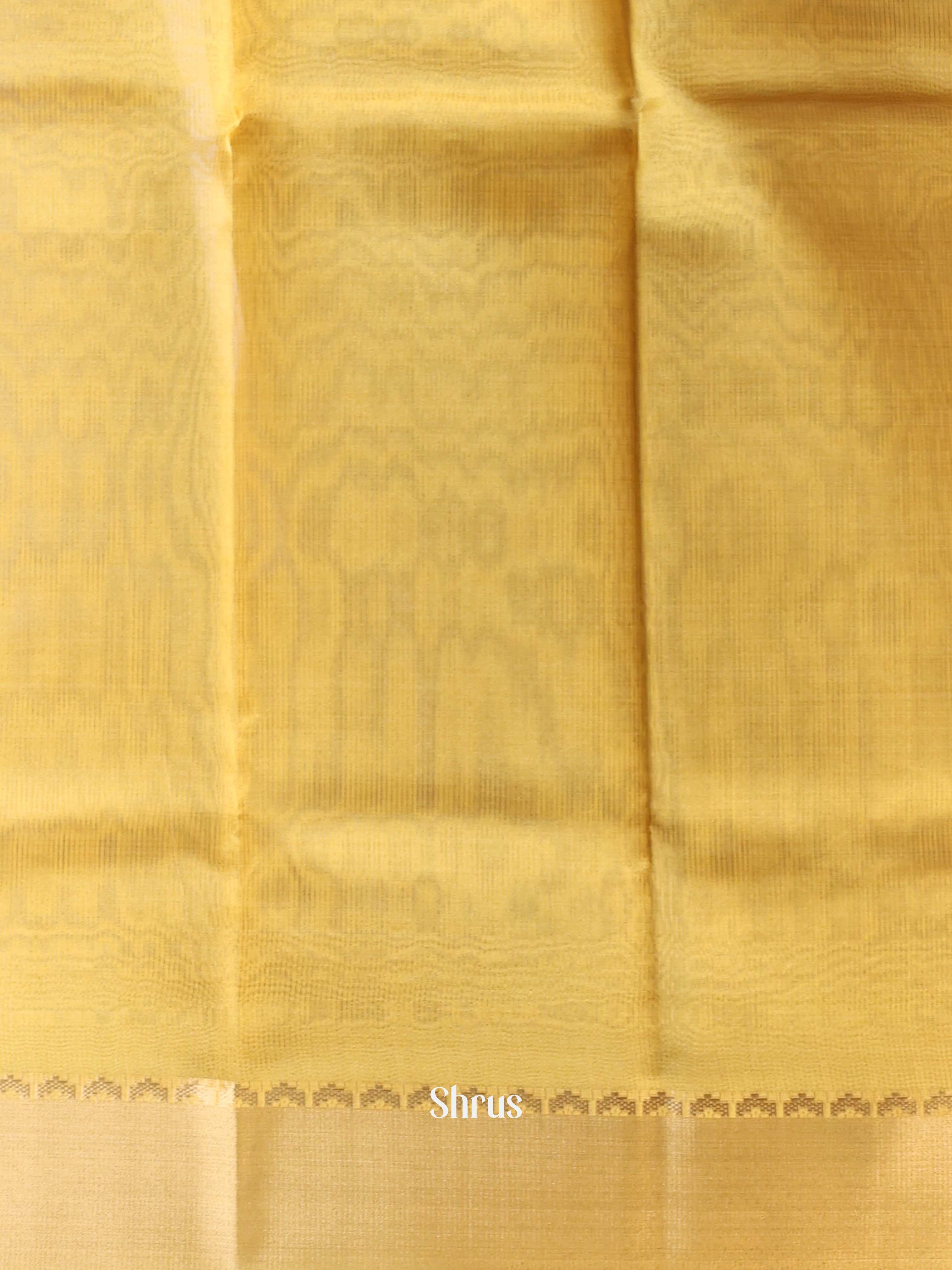 Yellow - Semi Dupion Saree - Shop on Shrus.com