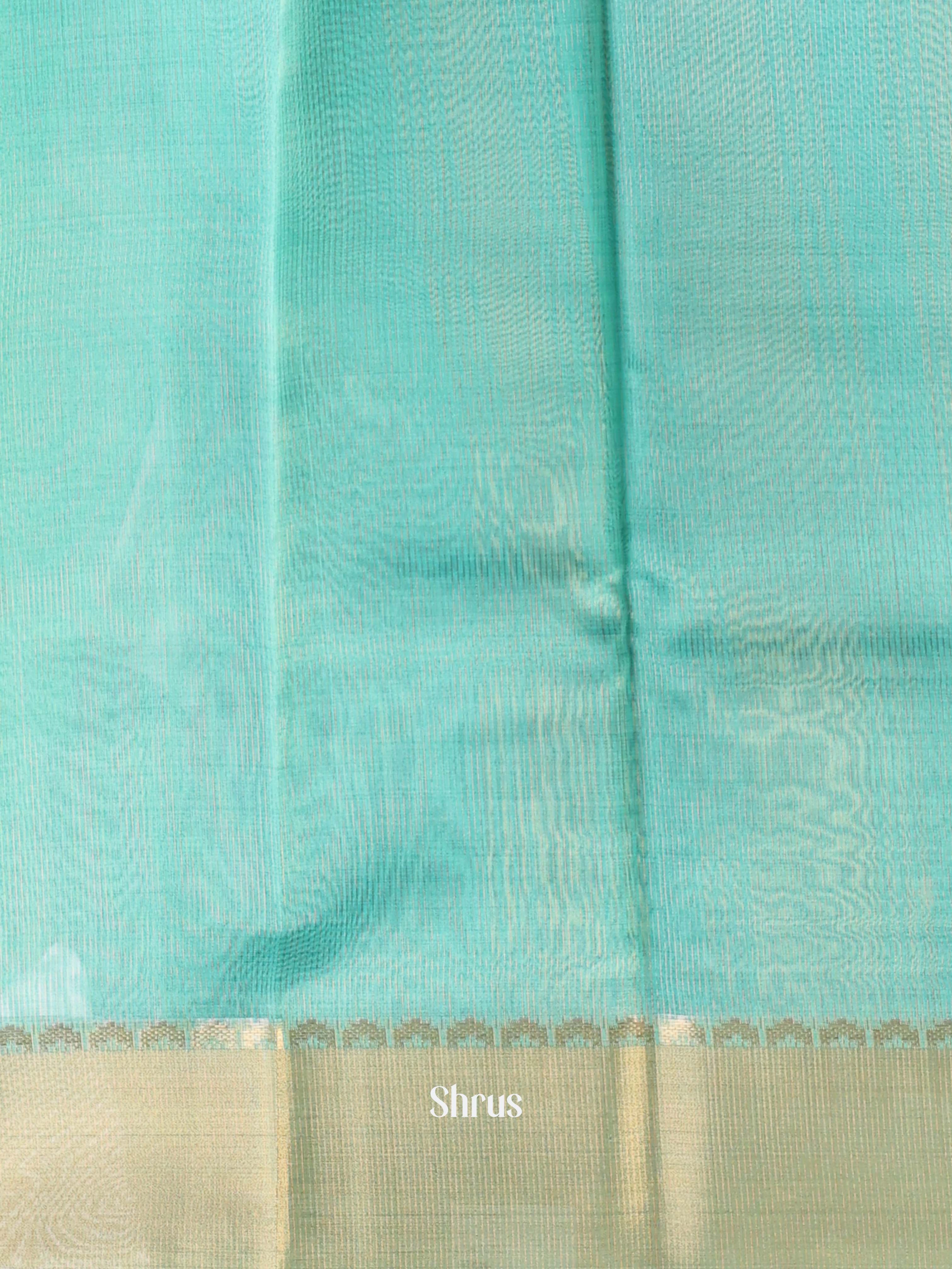 Teal - Semi Dupion Saree - Shop on Shrus.com