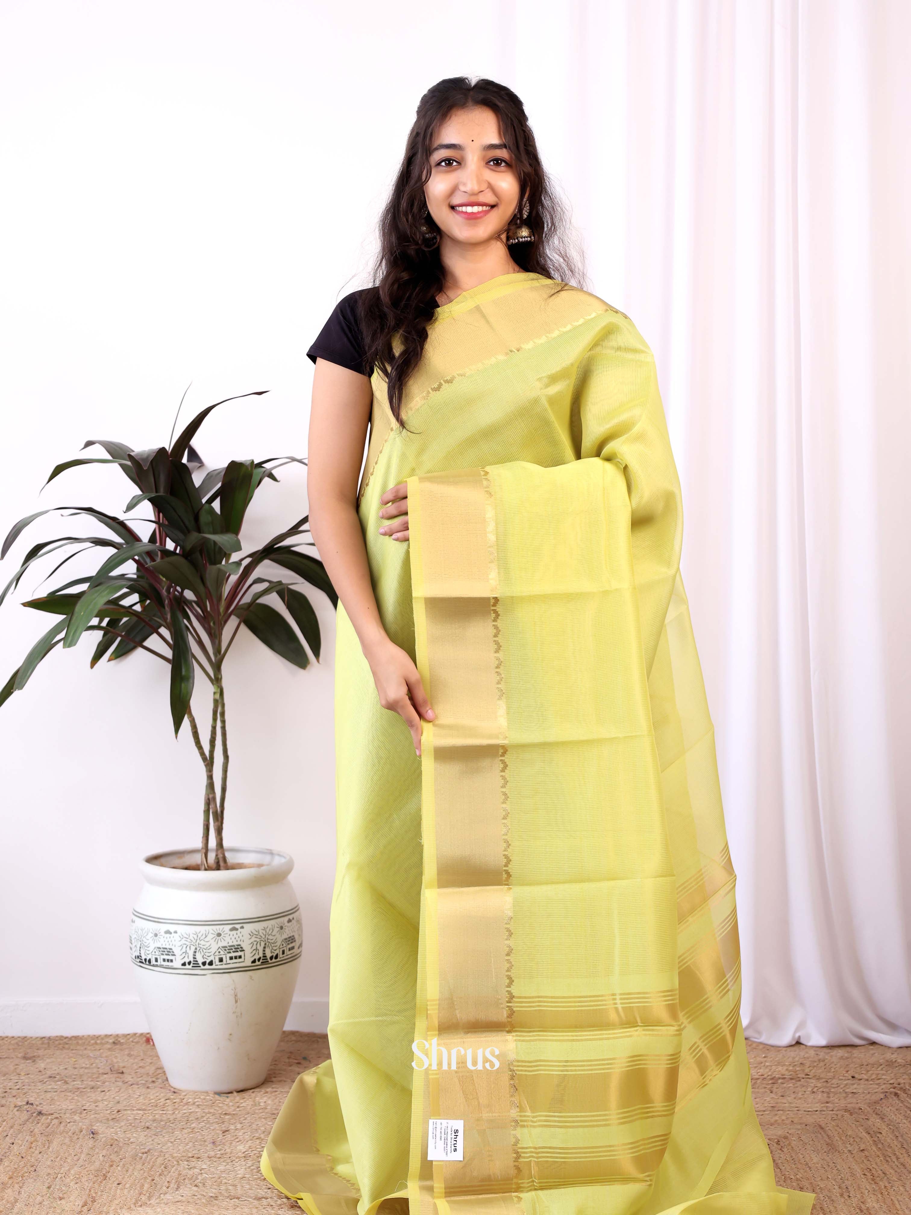 Green - Semi Dupion Saree - Shop on Shrus.com